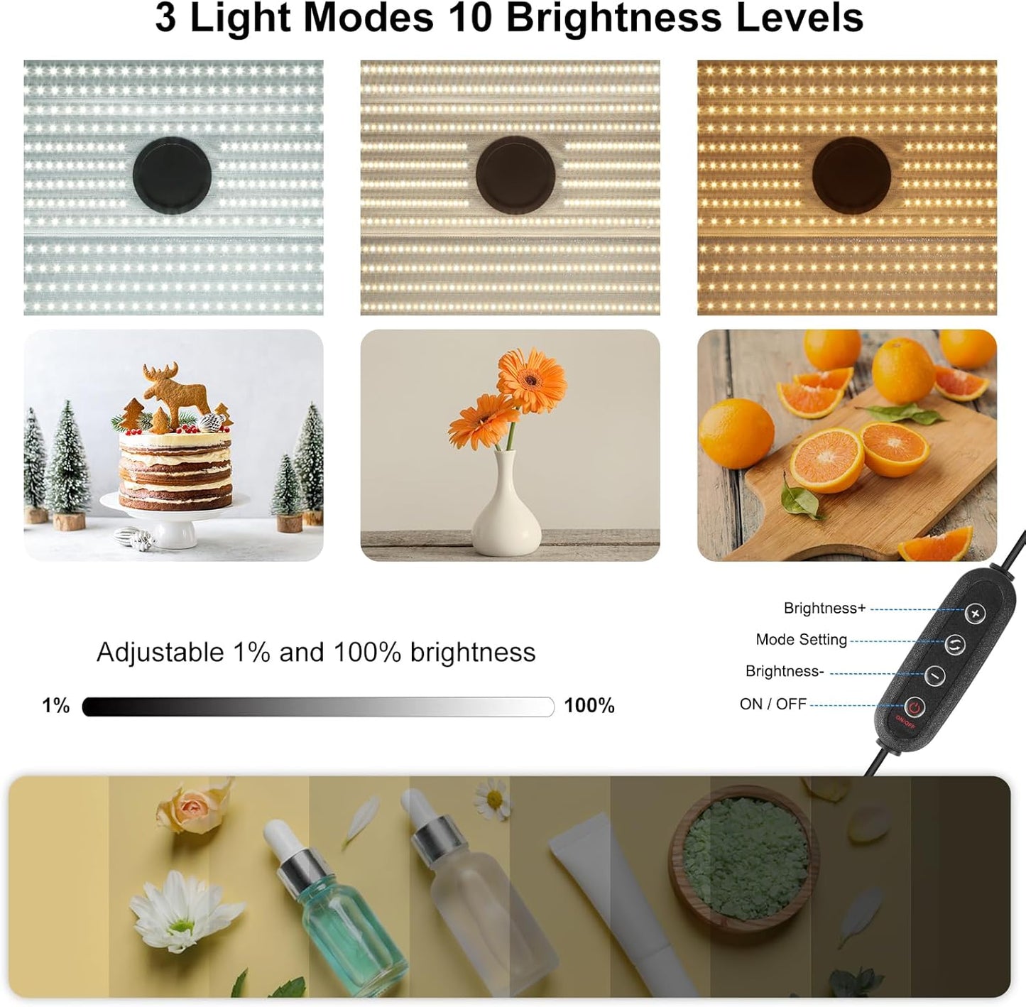 Upgrade Fotobox 60x40cm mit dimmbaren LEDs, Schwarz_60x40cm