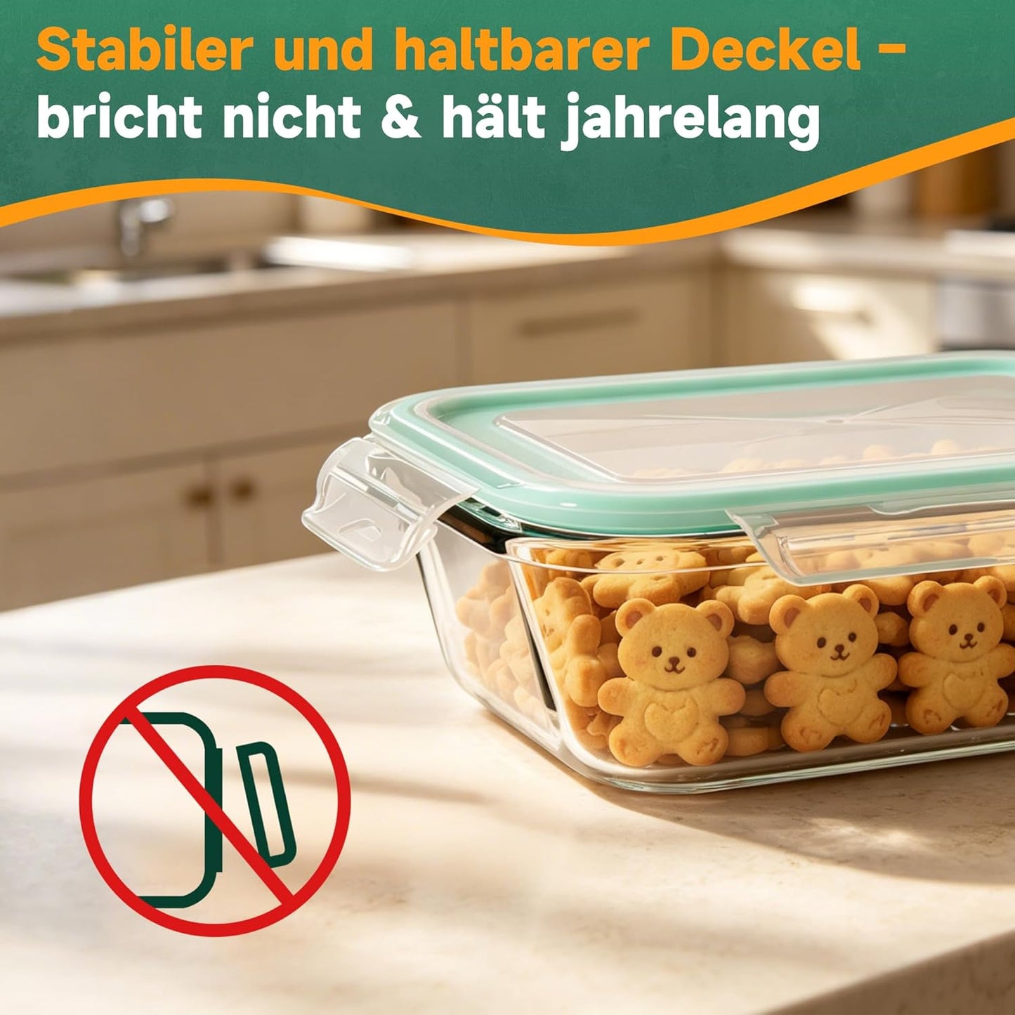 Glas-Frischhaltedosen 4er Set (versch. Grössen), 4er Set – 180ml + 370ml + 640ml + 1040ml