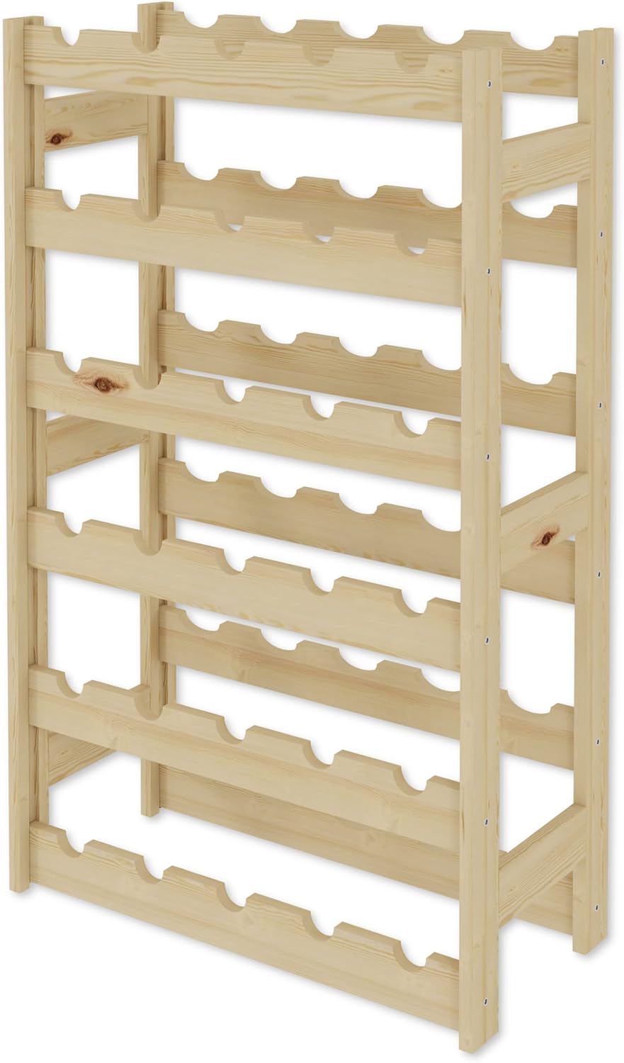 Weinregal für 30 Flaschen, Natur RW-1-30, 86 x 53 x 25, 6 liegen, für 30 Flaschen