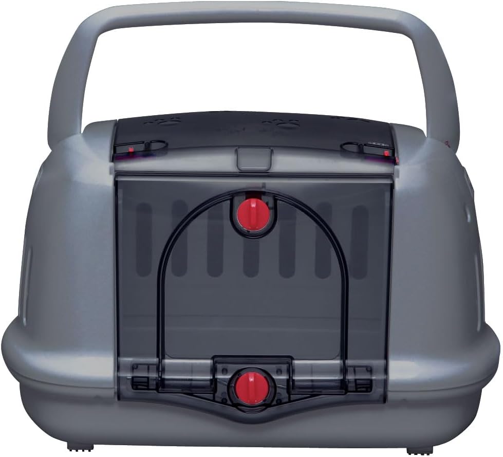 Transportbox für Haustiere aus Kunststoff, Grau 1 Stück (1er Pack)