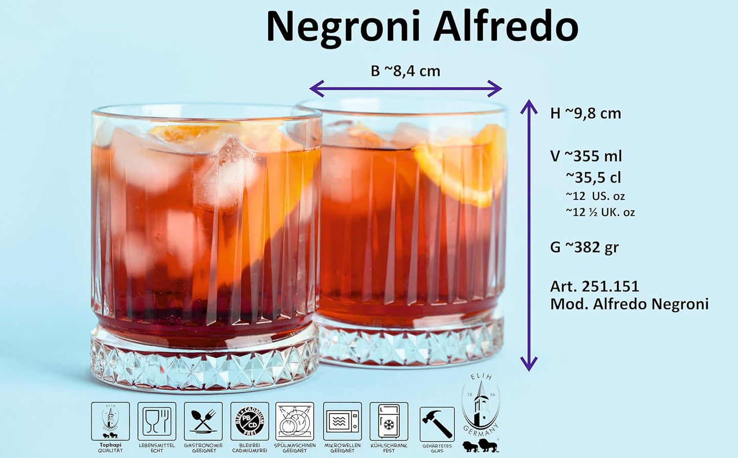 3-tlg Cocktail Set für Negroni