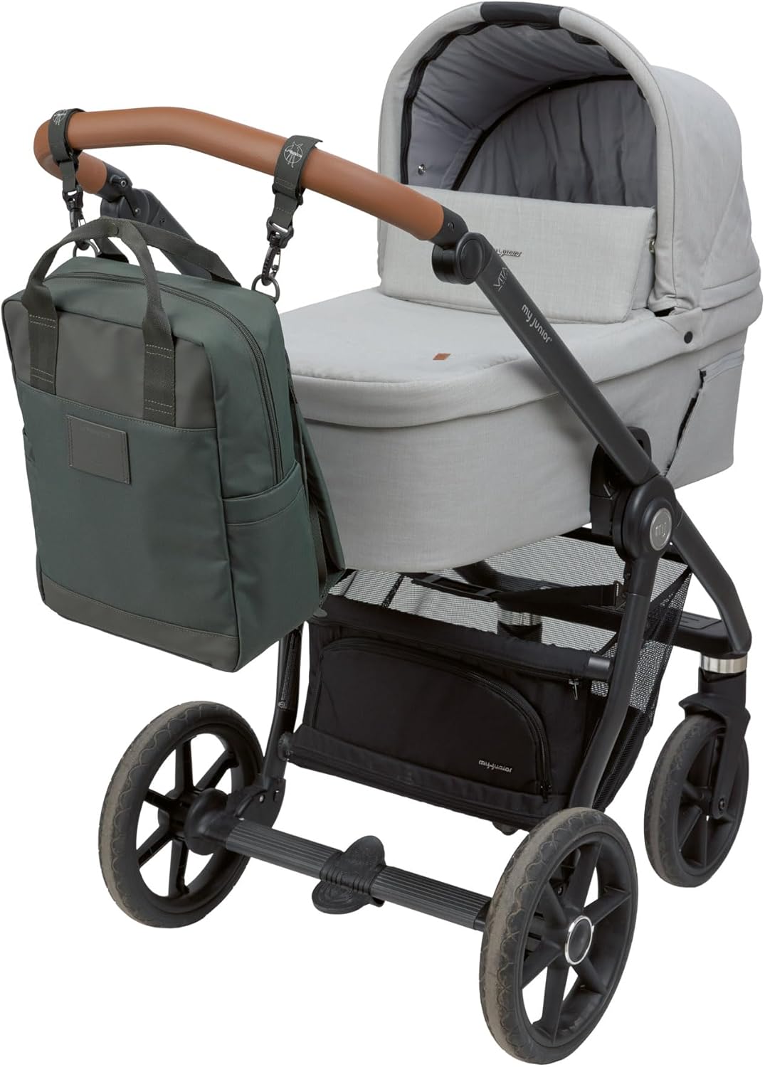 Baby Wickelrucksack mit Wickelunterlage, Dark Olive