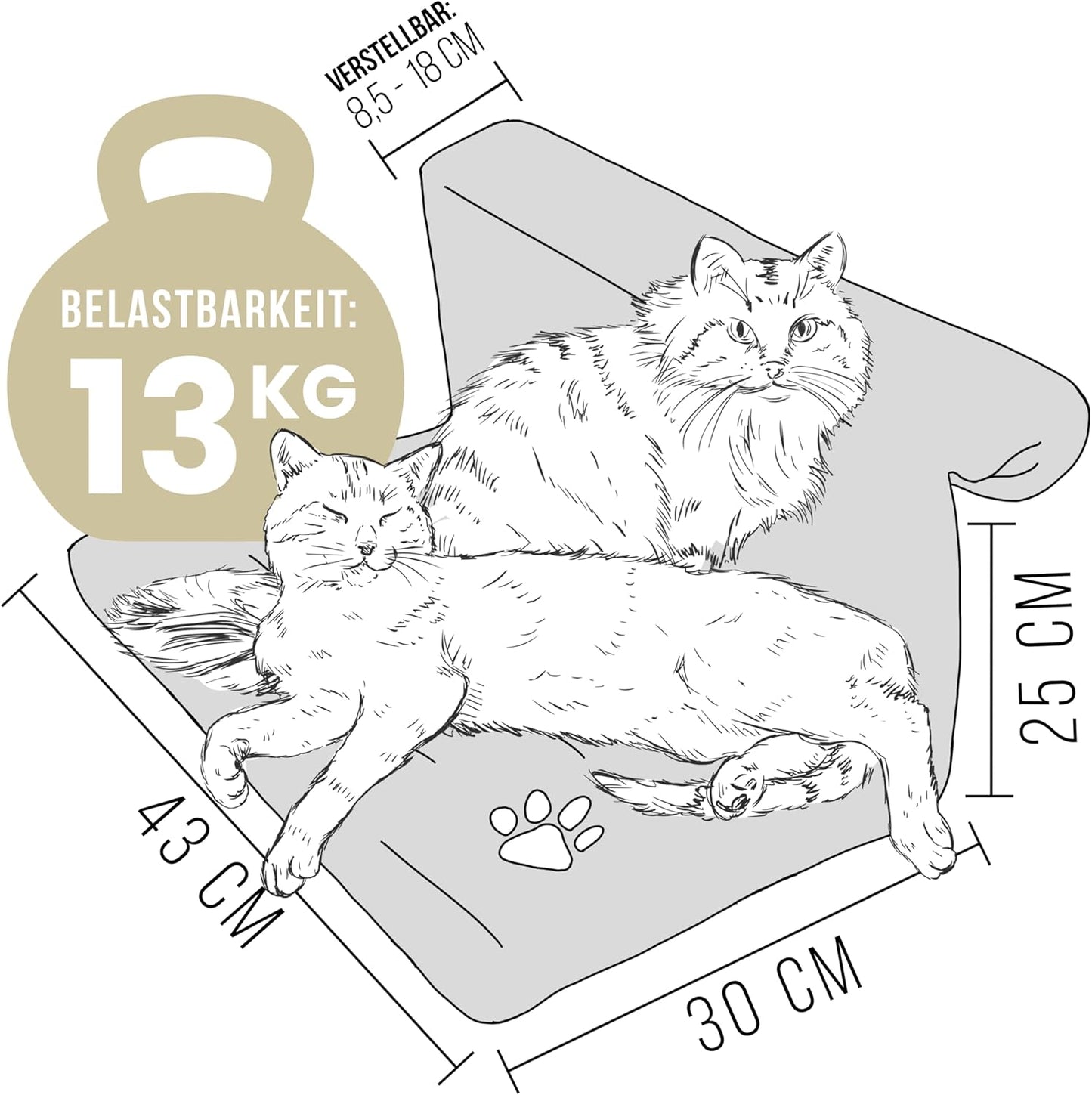 Katzenbett für Heizkörper, Anthrazit