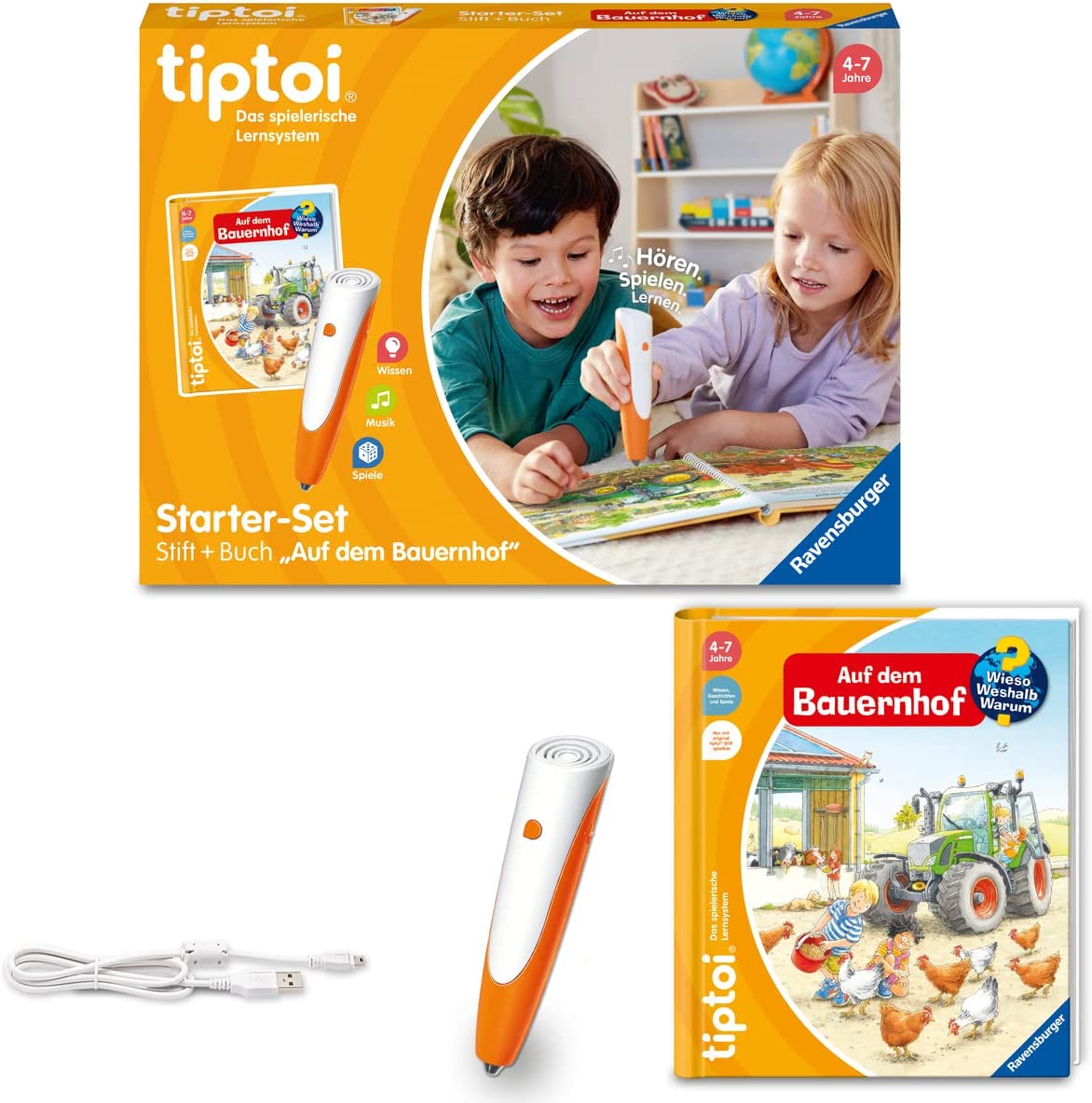 tiptoi Starter-Set: Wieso? Weshalb? Warum? Auf dem Bauernhof, Lernbuch, Neues Design Single