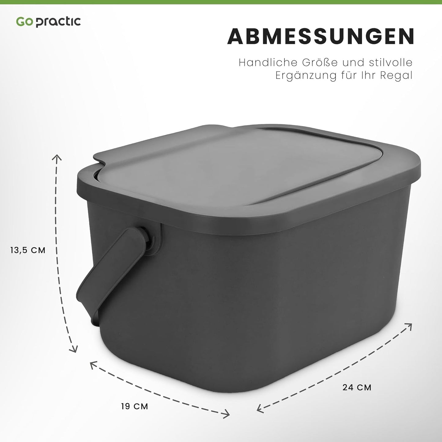 5-teiliges Küchen-Mülltrennsystem mit Komposter (4x25 l + 1x4,5 l), 4 Mülleimer mit einem Komposter