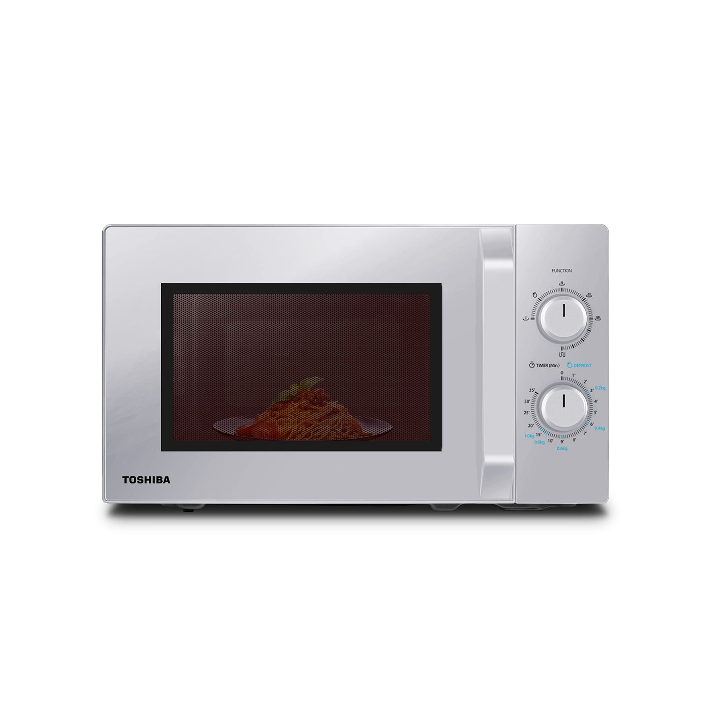 Magnetron mit knuspriger Grill- und Kombifunktion, 5 Stufen, 1000 W Grillleistung, 20L Grill Silber