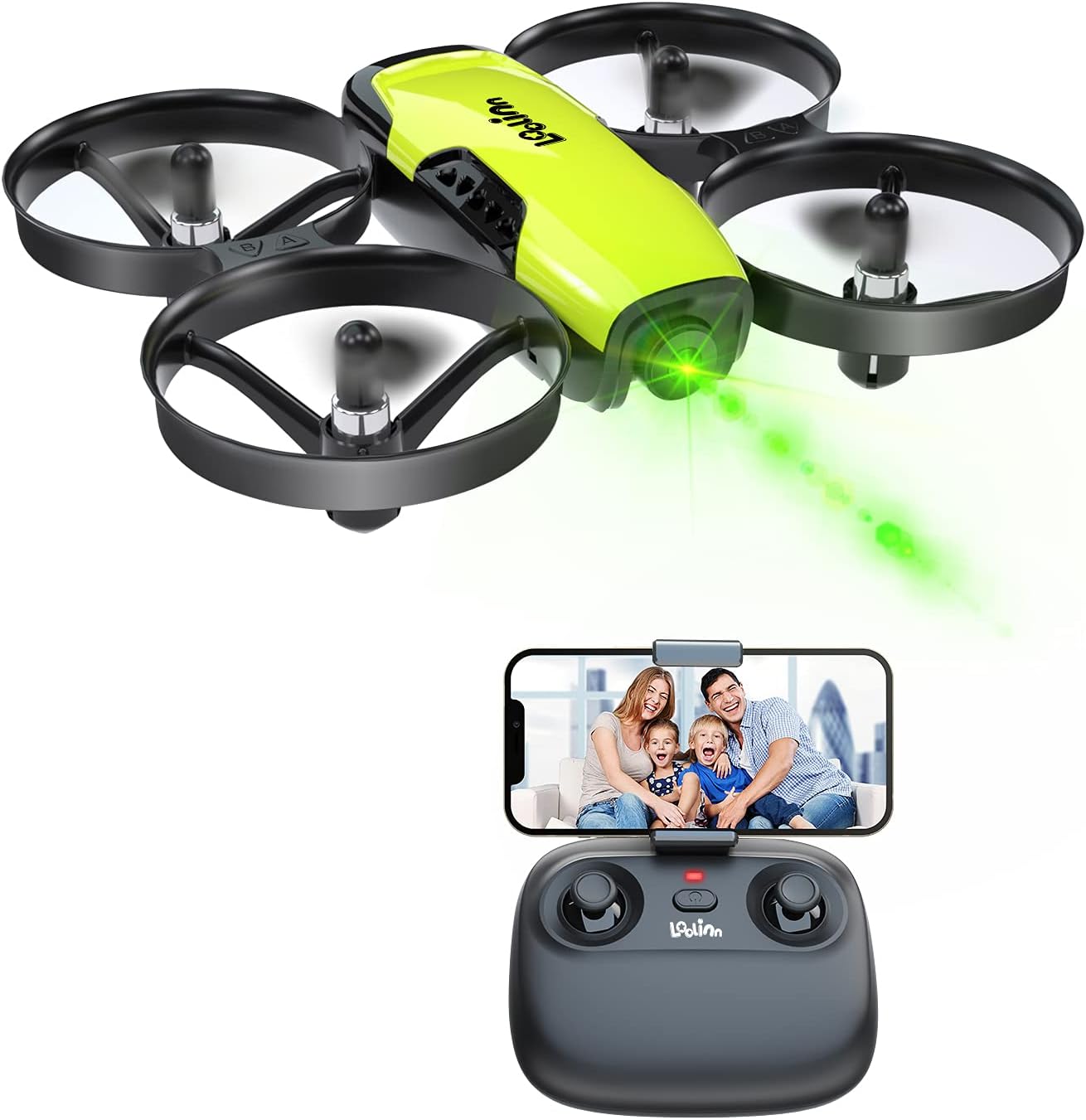 Mini-Drohne U61 mit Kamera & 21 Min. Flugzeit, 2. Gelb