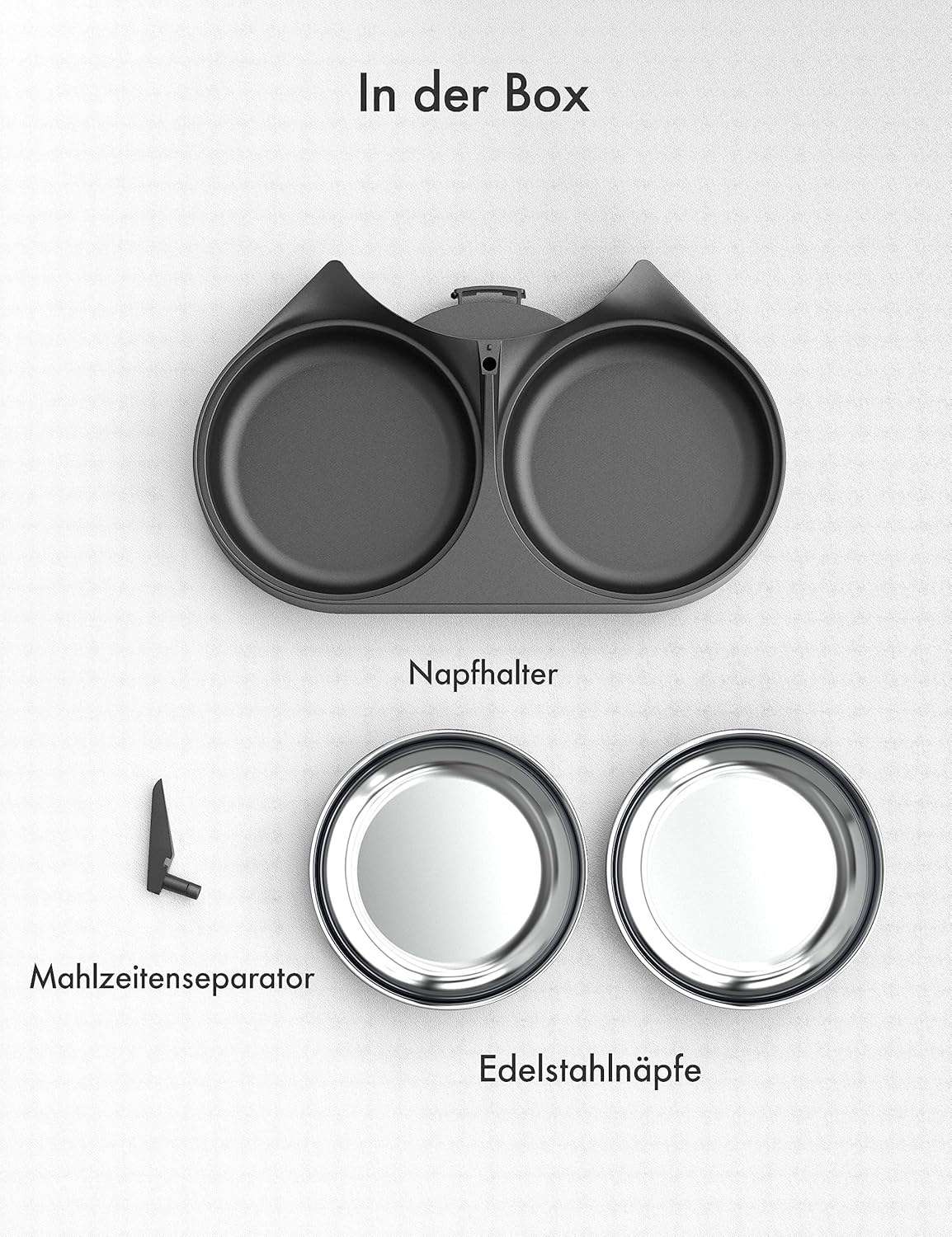 Doppelfutternapf für Futterspender, Schwarz-Doppelter Futternapf
