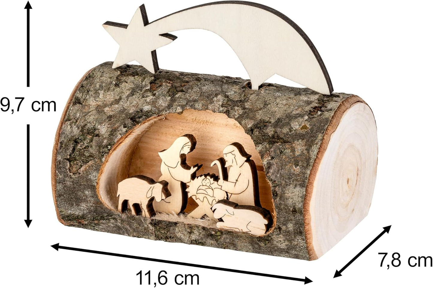 ‎GD13536 Tischkrippe, Holzstamm