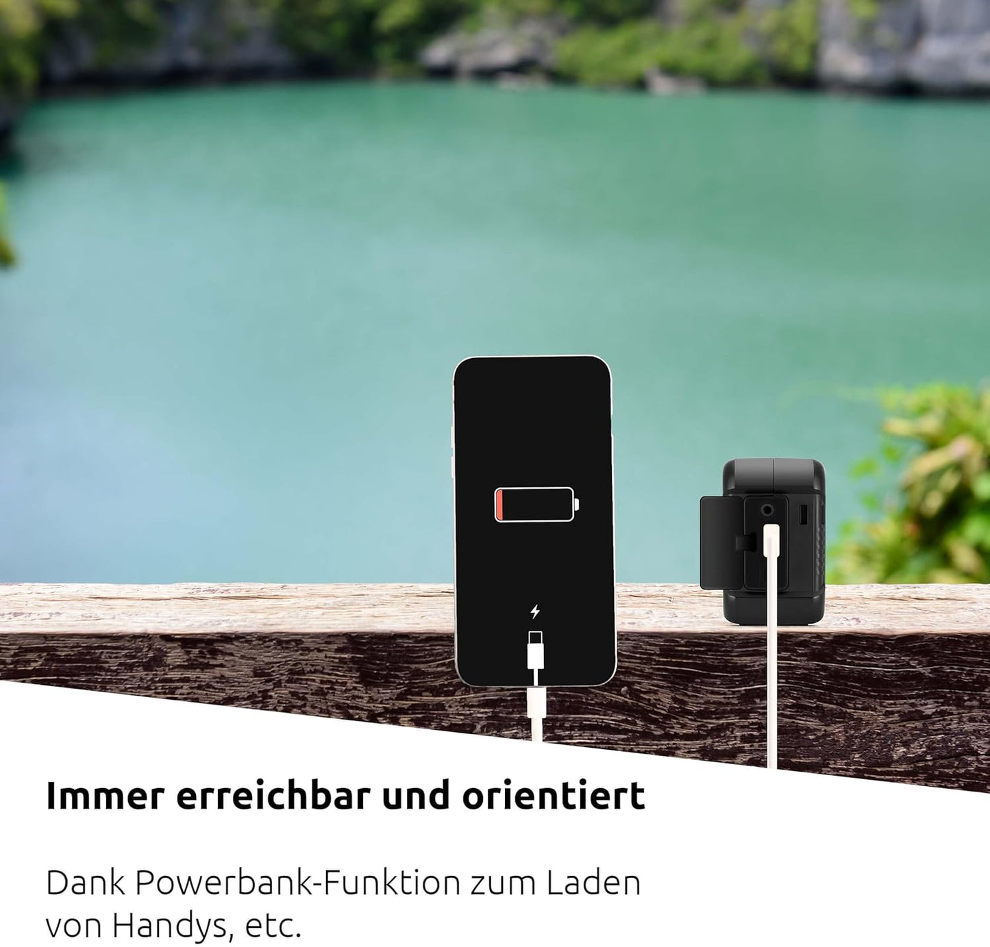 Solar-Kurbel-Radio mit Powerbank und LED-Taschenlampe