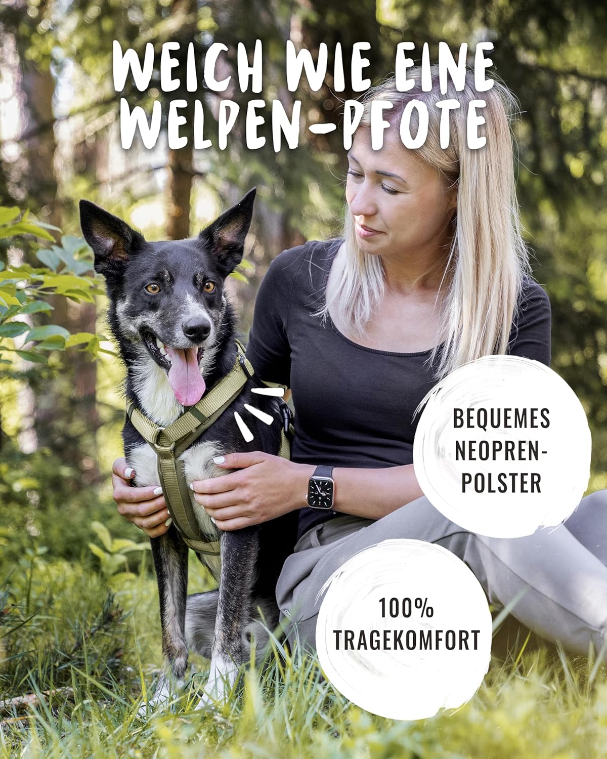 Hundegeschirr Bella, M Khaki