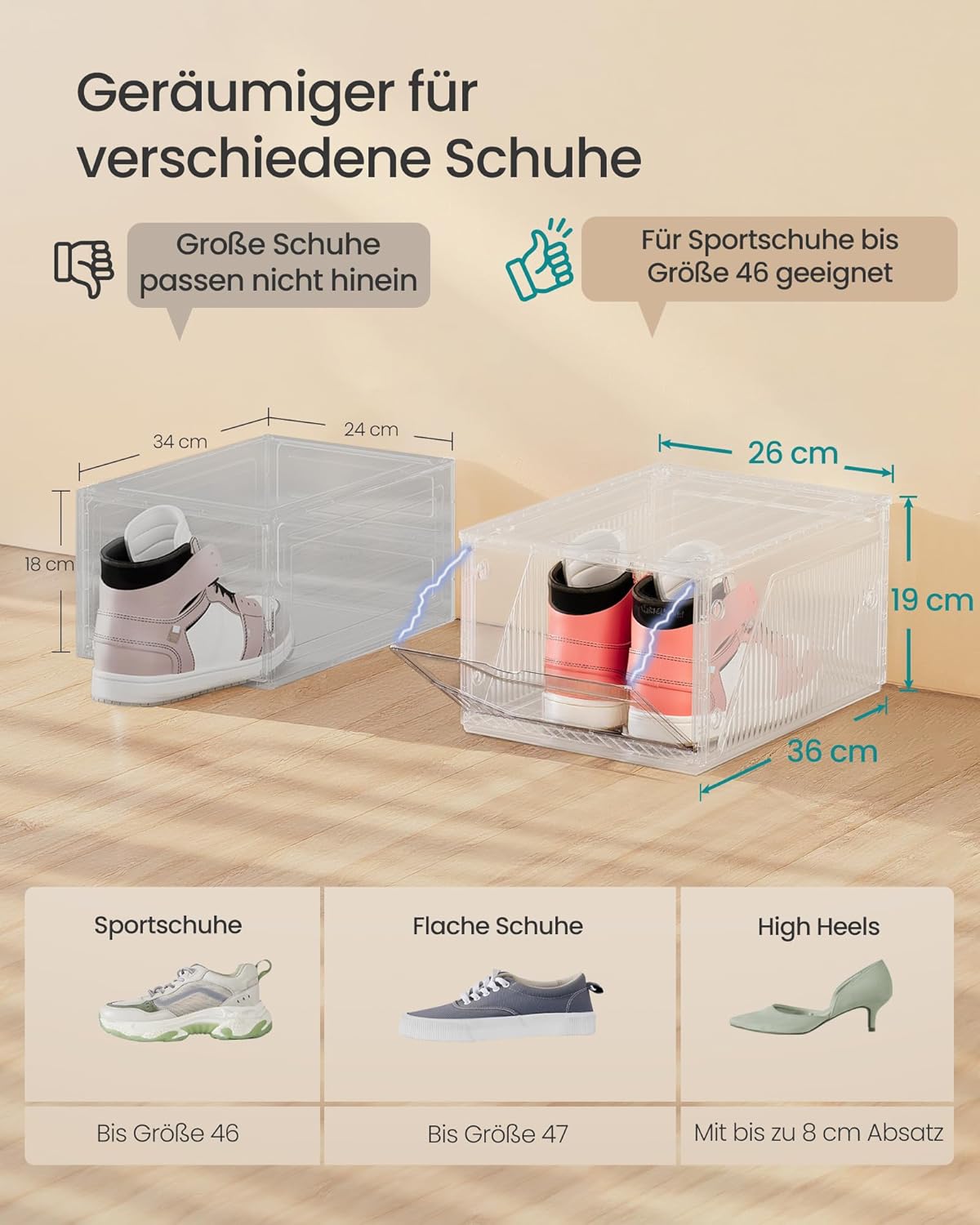 Schuh-Organizer Schuhboxen-Set (12 Stück), 12er Set