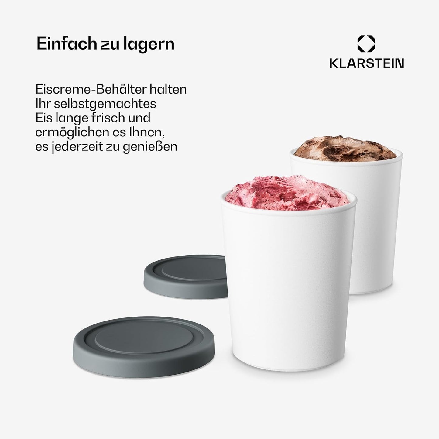 Eisbehälter 4er-Set für Speiseeis, 180ml Behälter