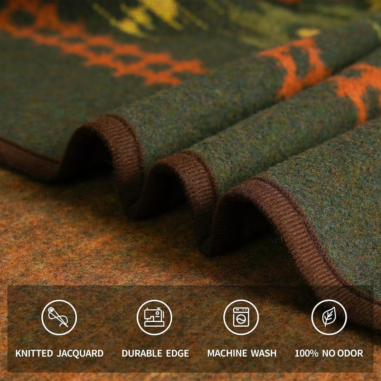 Tragbare Kuscheldecke aus Merinowolle, Myers Grün