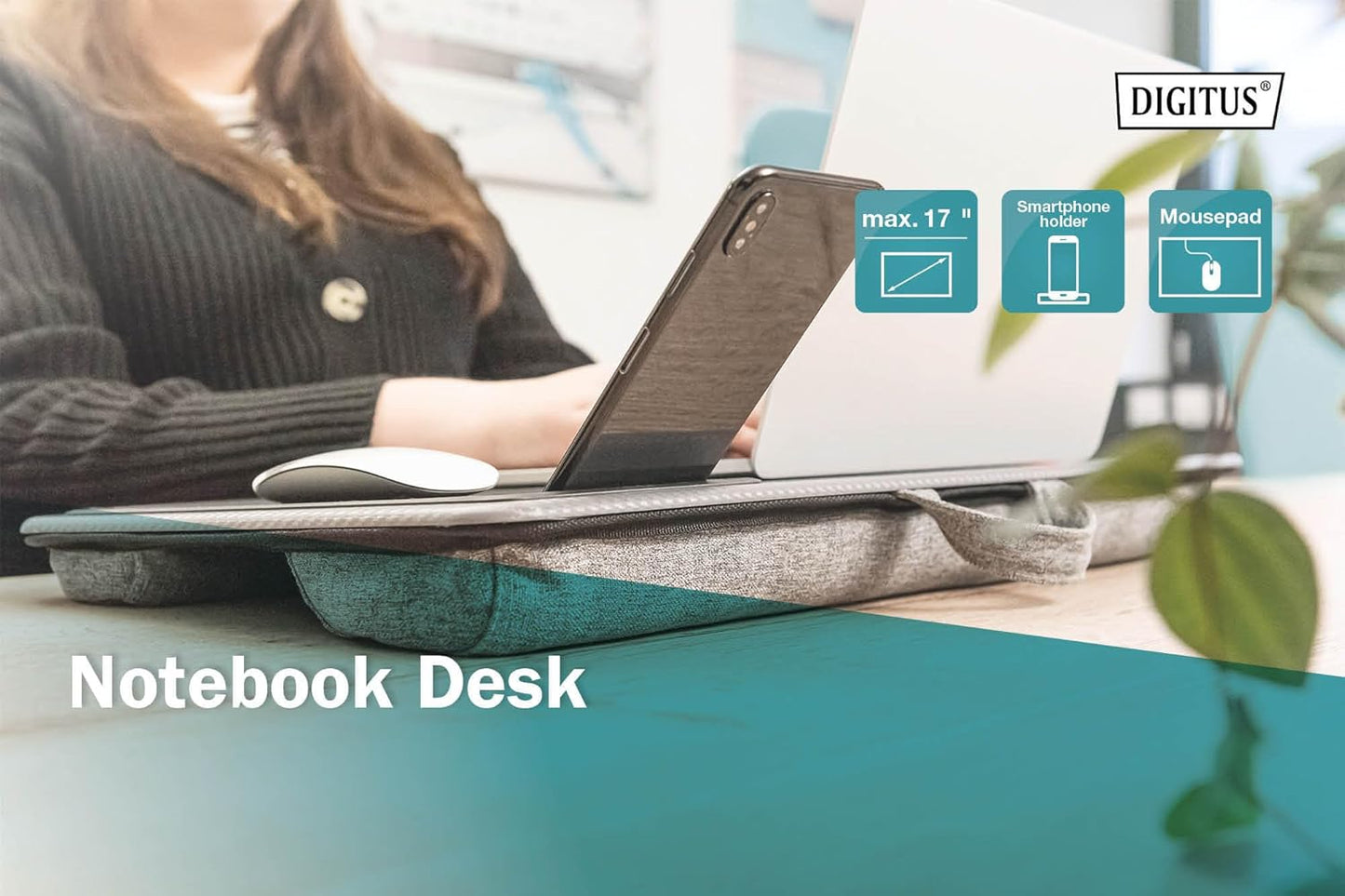 DA-90441Notebook-Kissen mit Smartphone-Halterung