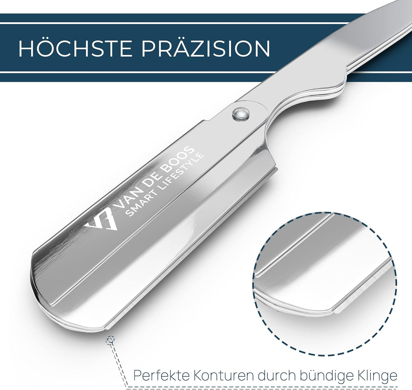 Rasiermesser-Set, Chrom Silber + 100 Derby Professional