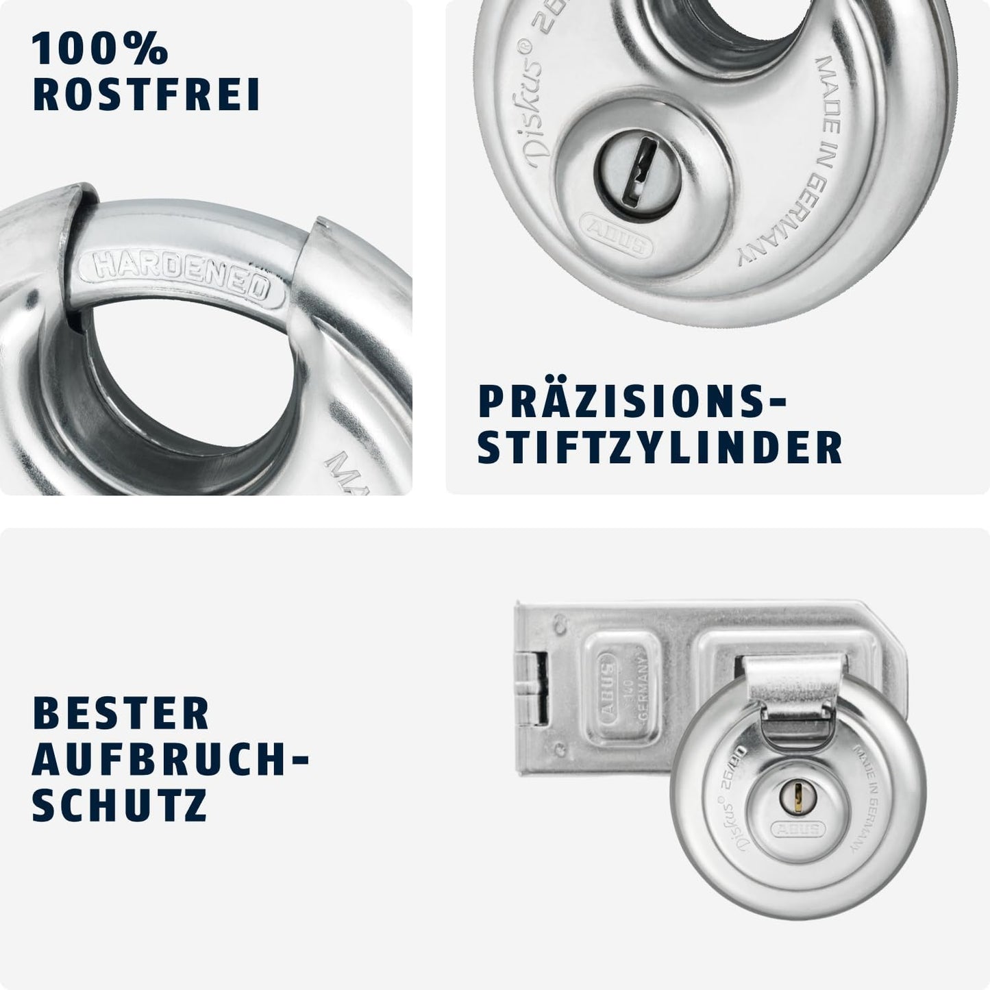 Diskus Vorhängeschloss 26/90, 90mm ohne Sicherungskarte