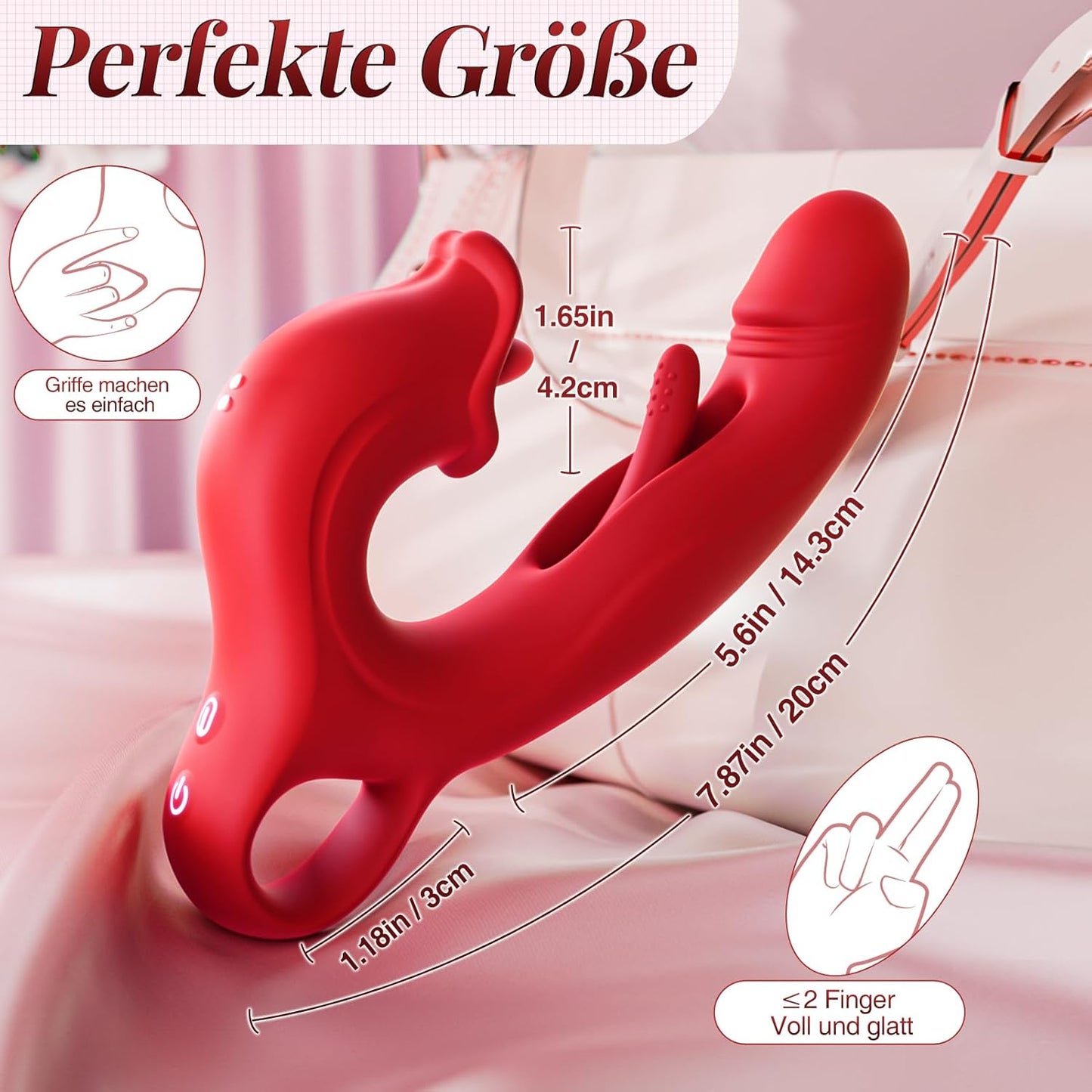 Dildo Vibratoren mit Zungenlecken, Rot