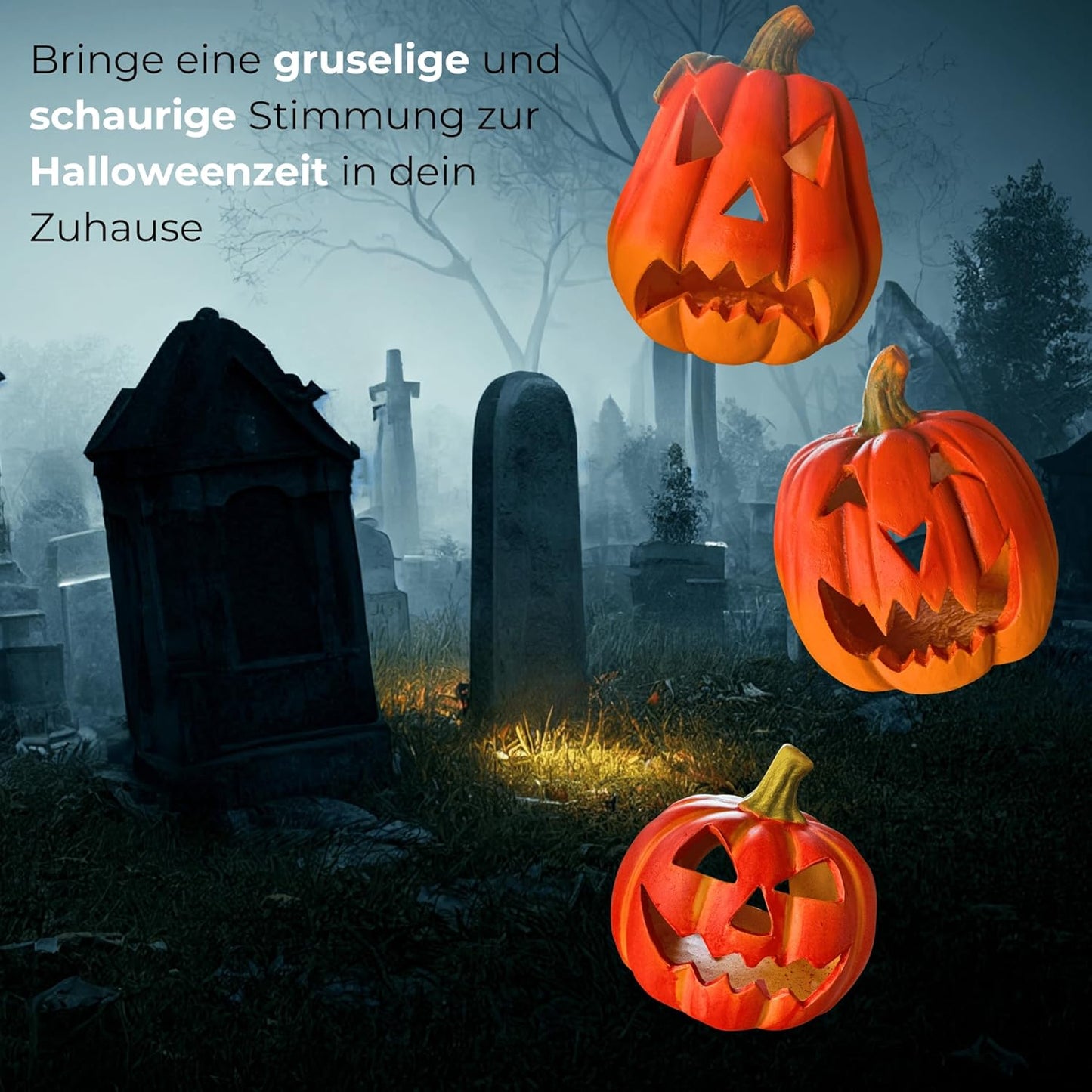 Kleine Kürbis-Laternen im 4er Set