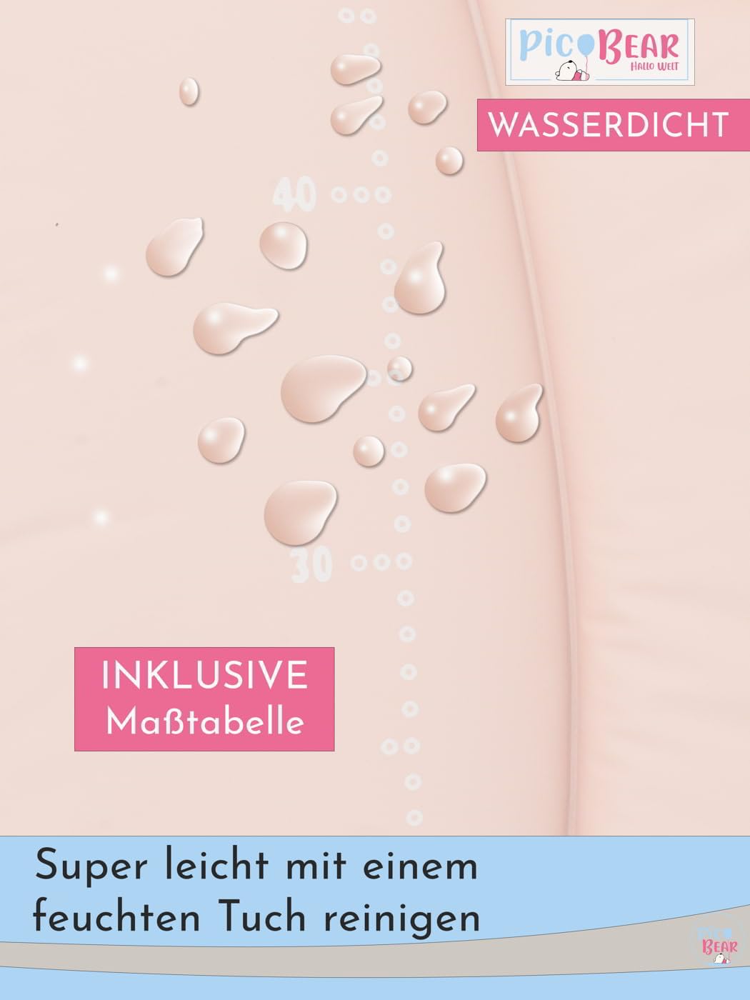 Wickelauflage, 85x72 cm (1er Pack) Altrosa