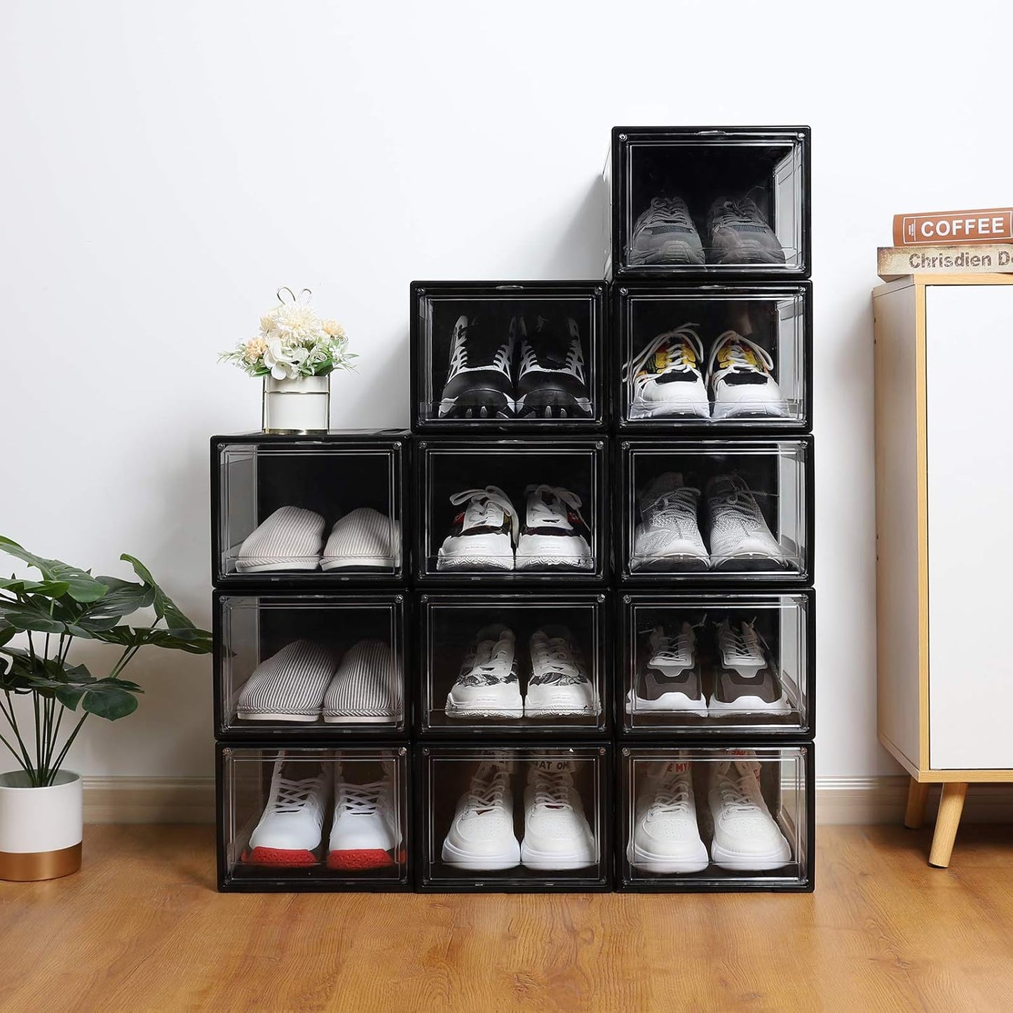 3er-Set Stapelbare Schuhboxen