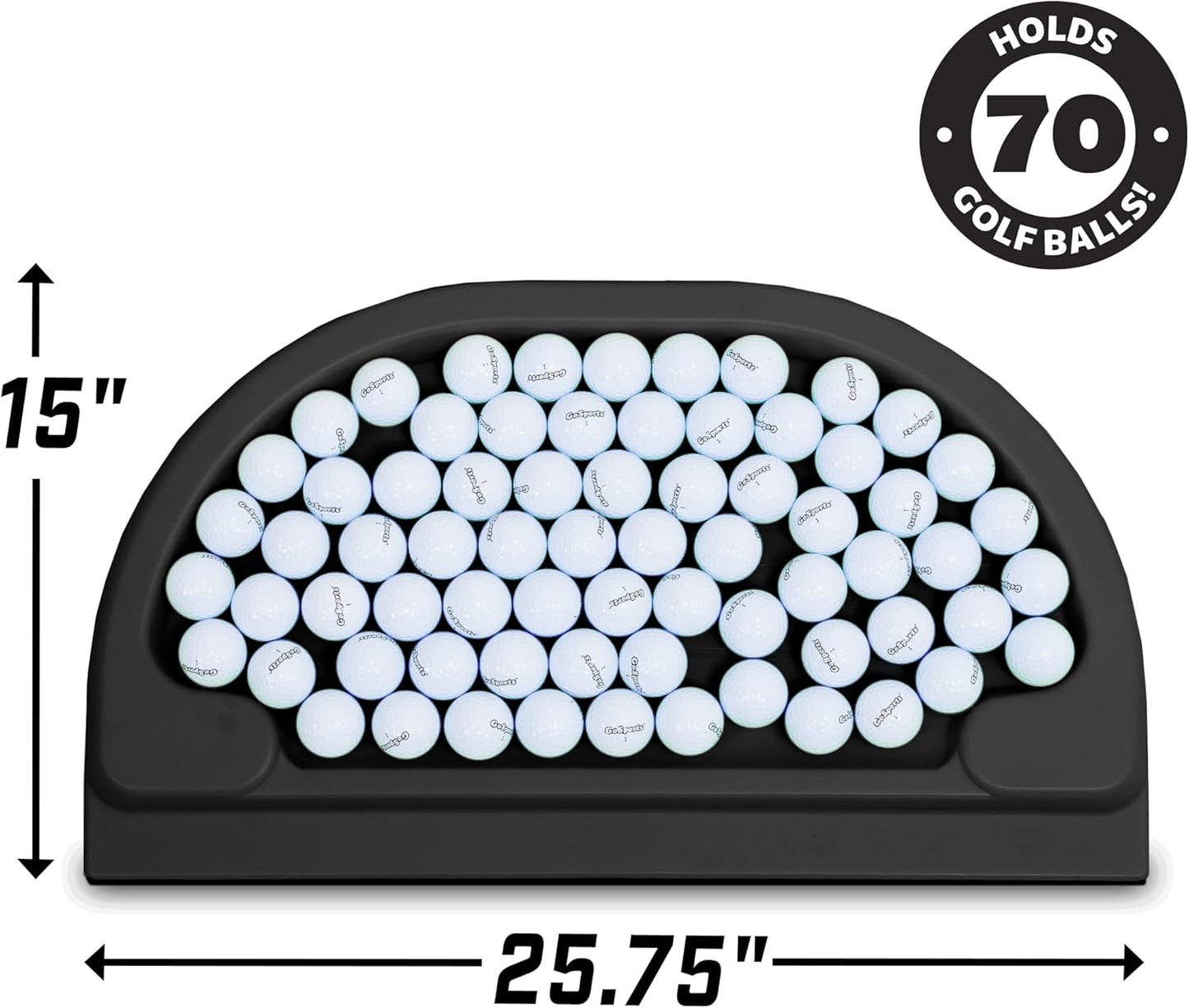 All-Weather Golfball-Tablett, Schwarz