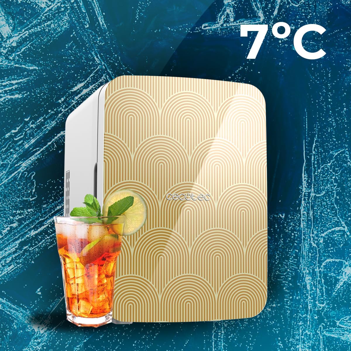 Mini-Kühlschrank Bolero mit Heizfunktion, 10 L | Bahamas Gold
