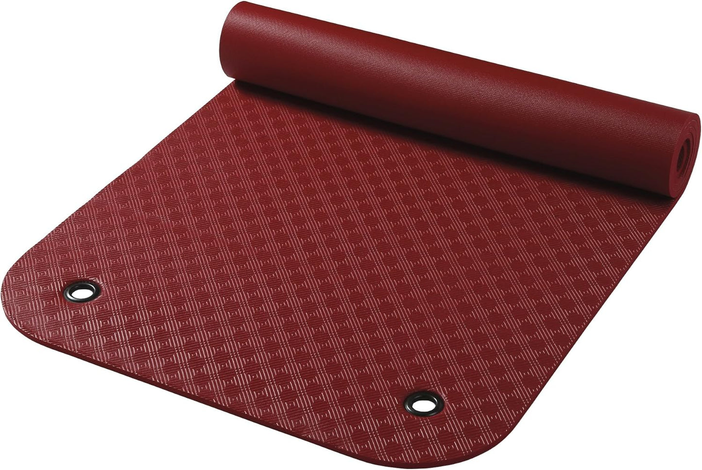 Gymnastikmatte Komfort mit Ösen, 180 x 65 x 0.8 cm rot