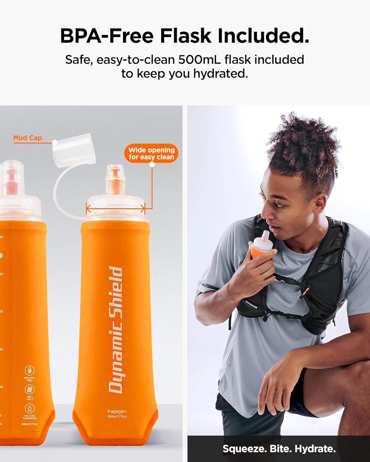 Laufweste mit Trinkflasche und Handyhalter, Mit Trinkflasche l L/XL (90-110 cm Brustumfang)