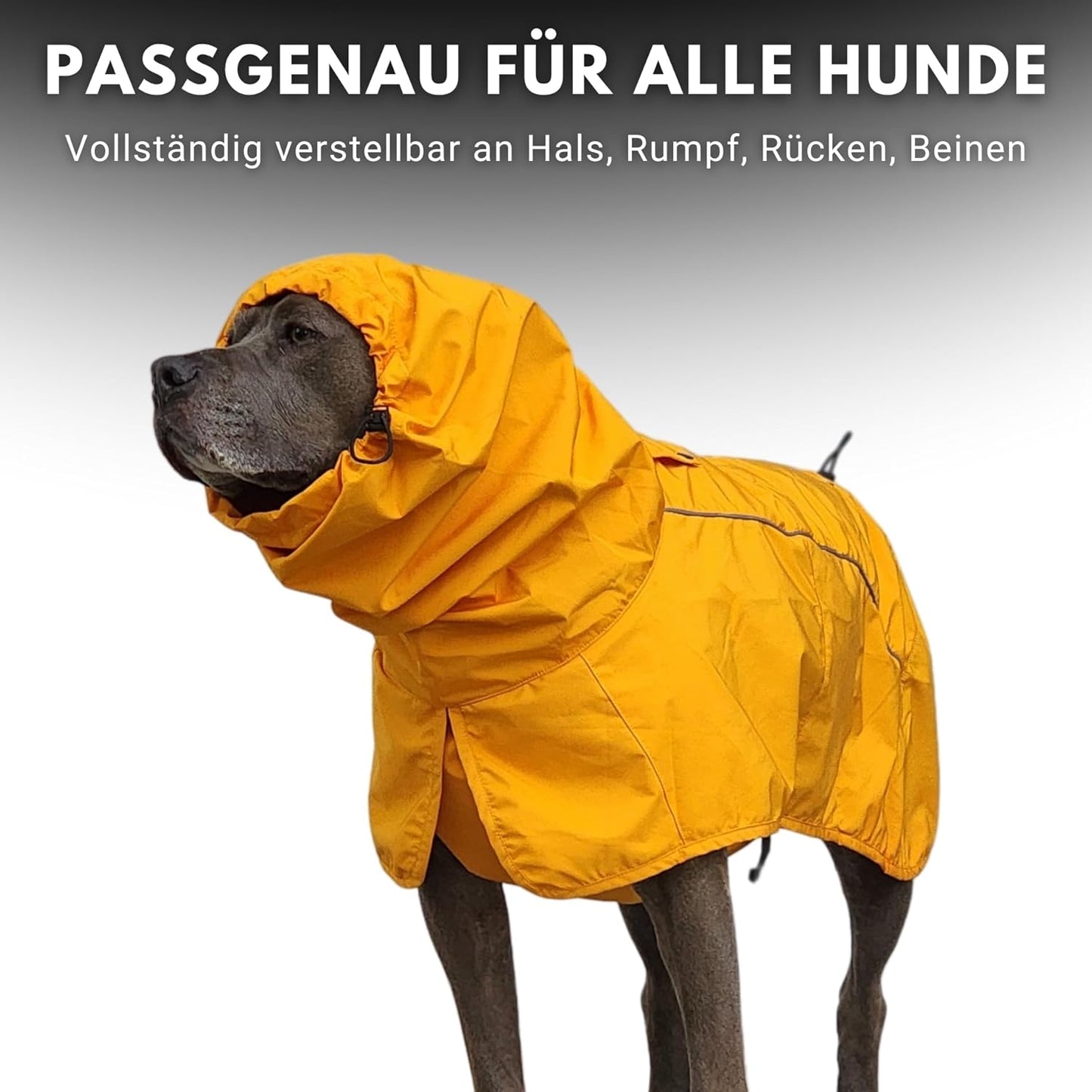 Atmungsaktive Hunderegenmantel, Mustard Yellow 2XL: 18-27kg