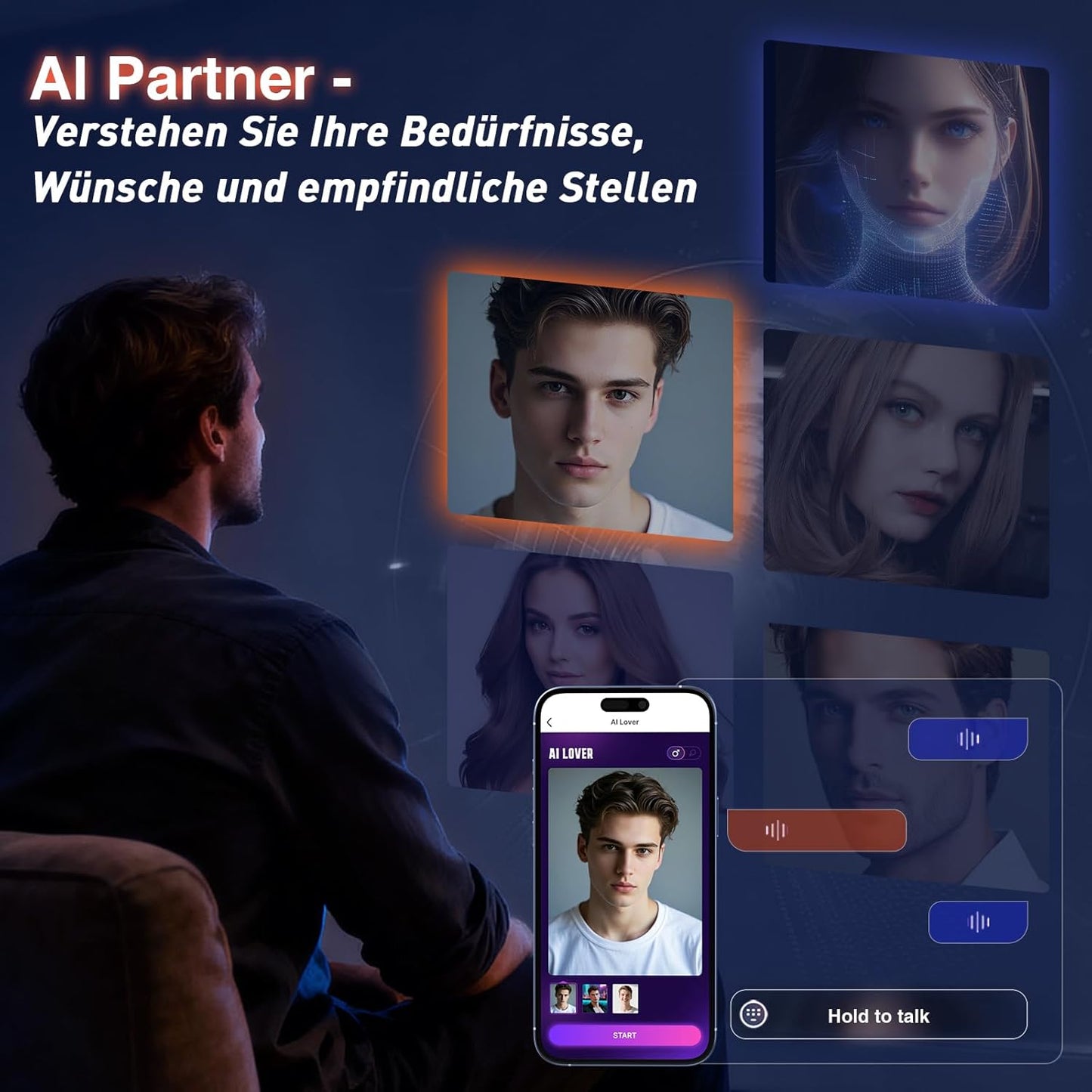 4-in-1 Analvibrator mit Penisring und Hodenvibration