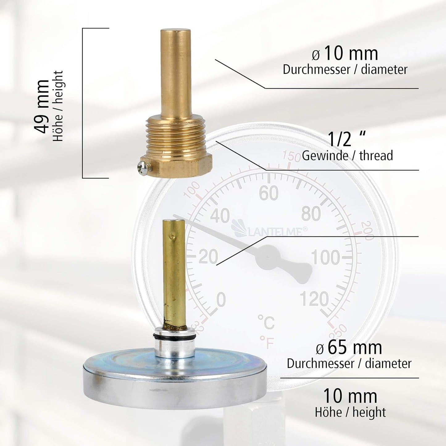 Heizungsthermometer mit Tauchhülse