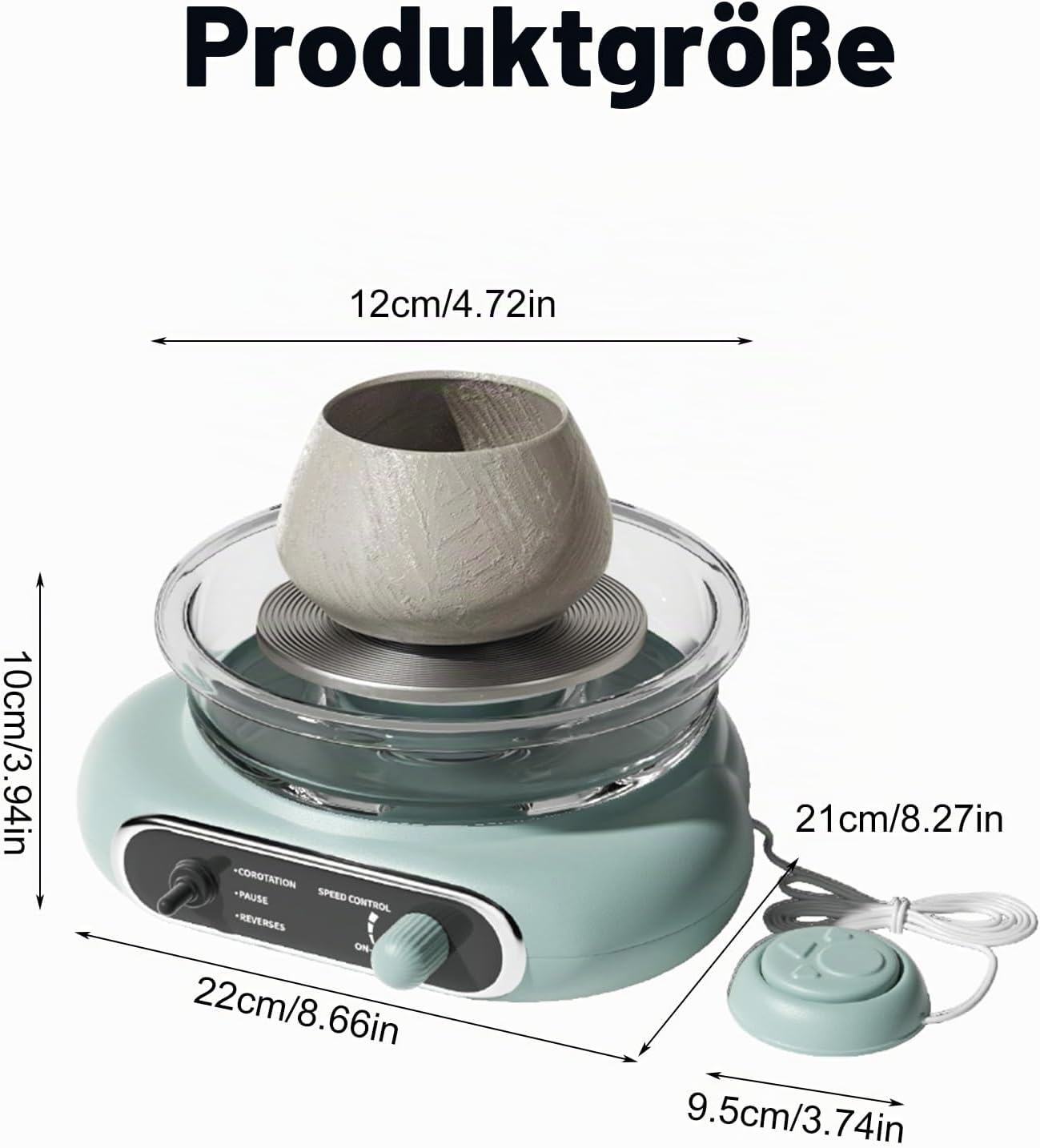 Mini-Töpferscheiben-Set mit Fusspedal und einstellbarer Geschwindigkeit