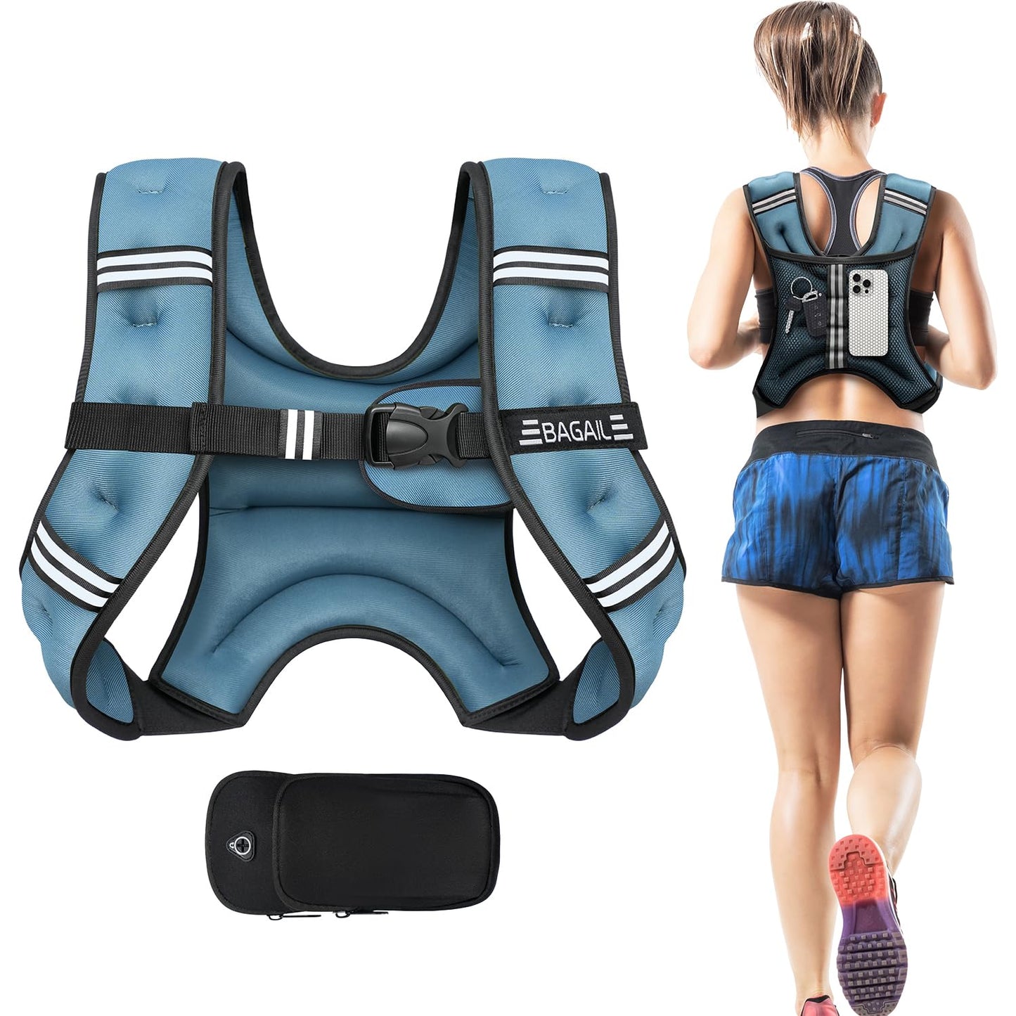 Gewichtsweste für Krafttraining, Blau 2.3kg/5lb