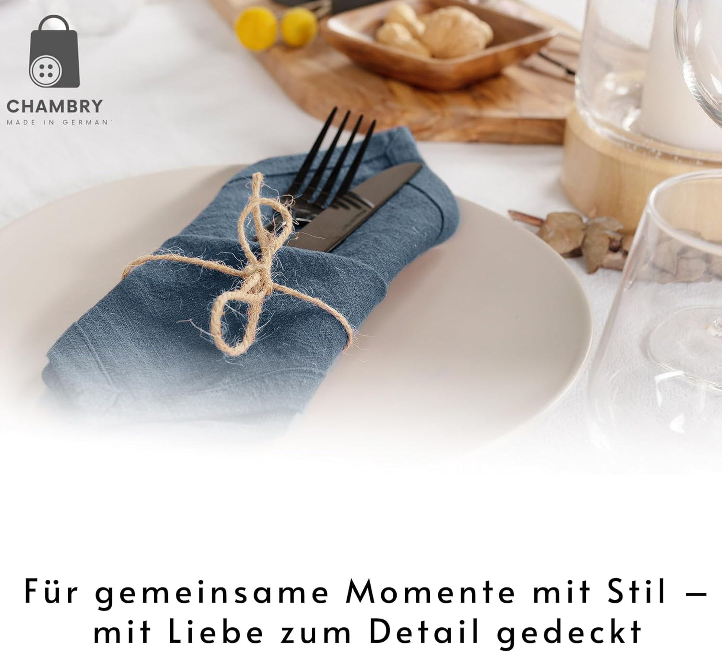 Stoffservietten-Set, Blau