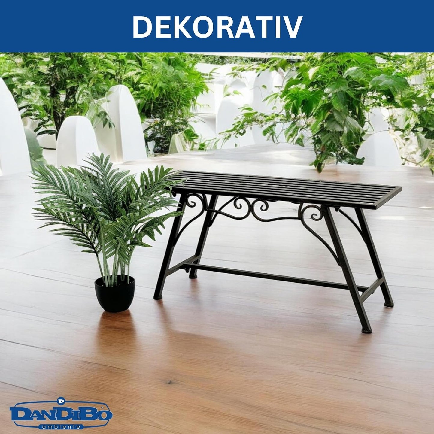 Wetterfeste Antik-Design Gartenbank Cucciu S, 83 cm x 27 cm x 45 cm