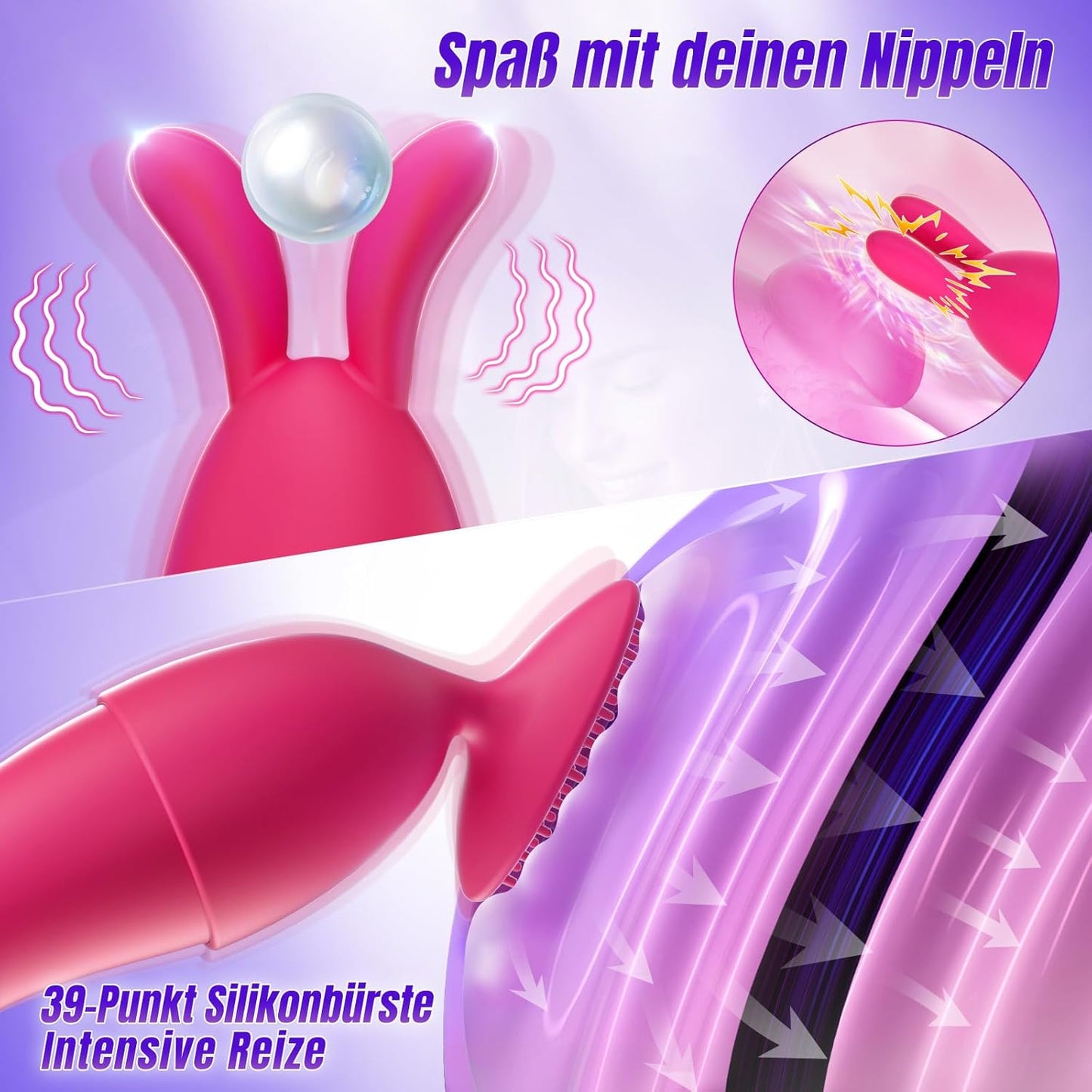 Vibratorenset für Frauen mit 4 Wechselaufsätzen und 20 Modi