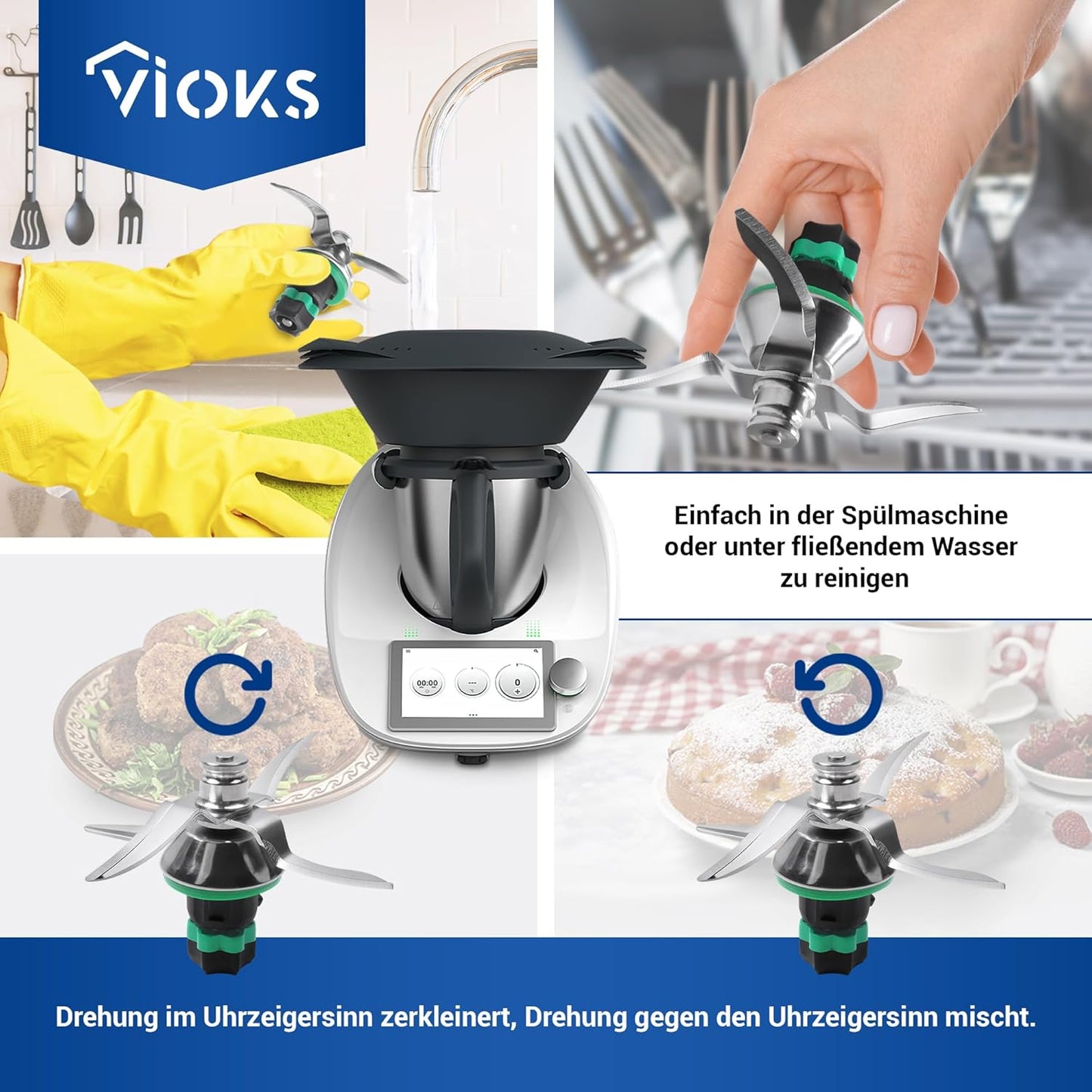 Ersatzmesser für Thermomix TM6 Küchenmaschine, Mixmesser