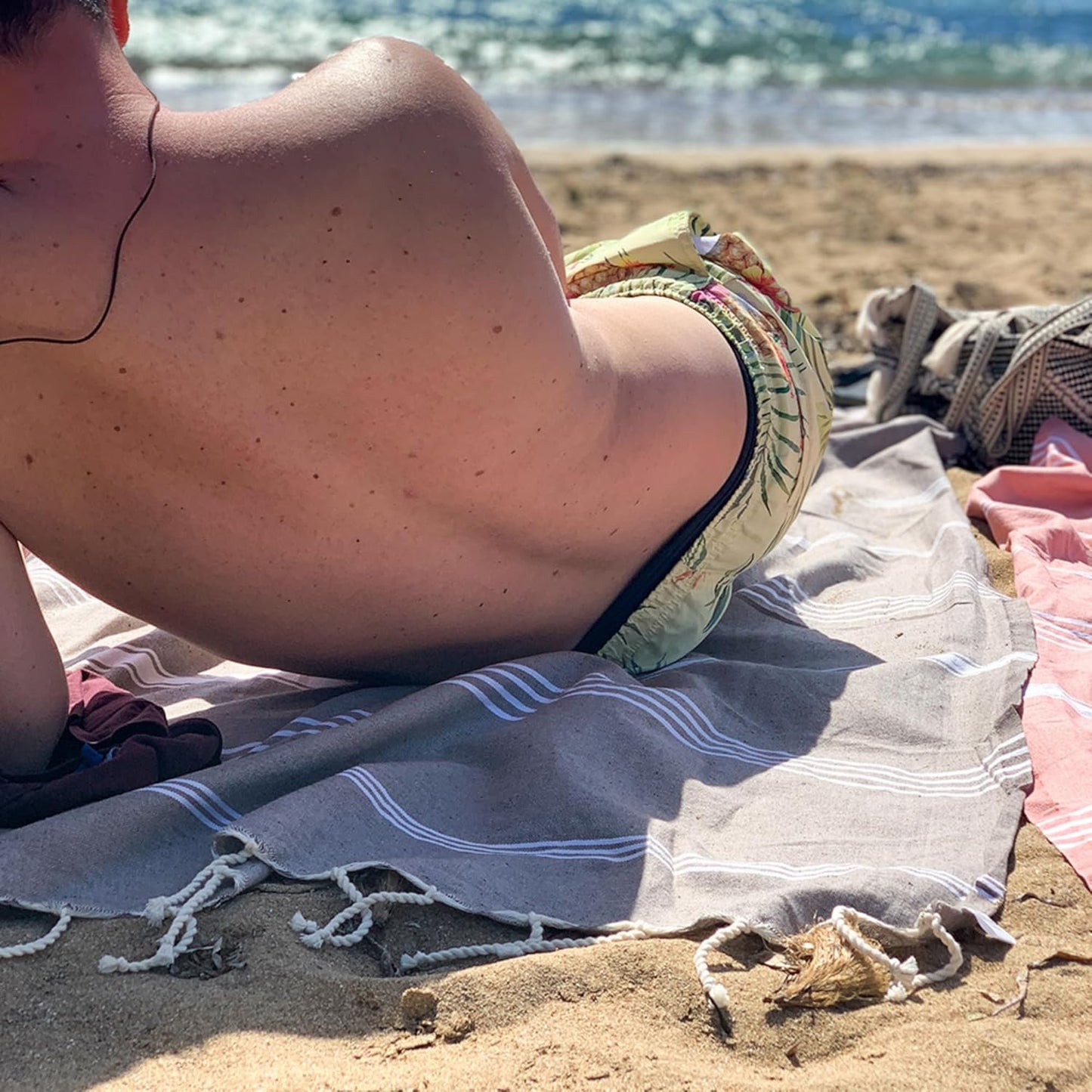 Fouta Bali Premium Strandtuch, Graubeige 200/300cm