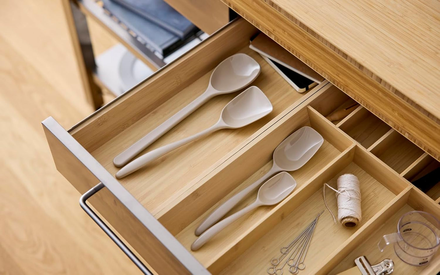 Classic 4-teiliges Kochlöffel-Set , hitzebeständig, Humus One Size