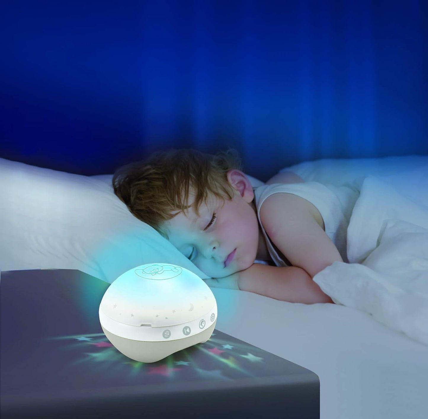3-in-1 Projektor Musik-Mobile mit Licht & Geräuschen, Grau