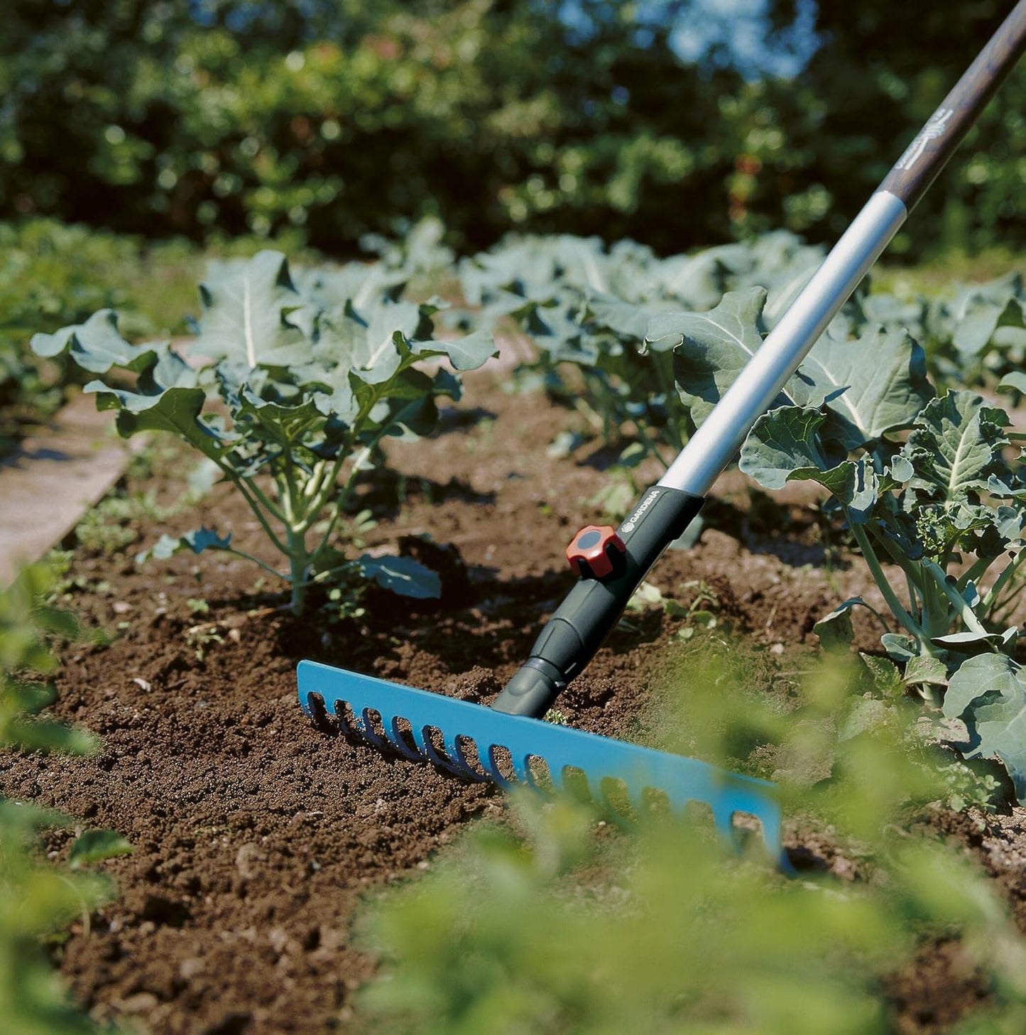 3-teiliges Garten Bodenpflege Set mit Rechen, Grubber und 130cm Holzstiel