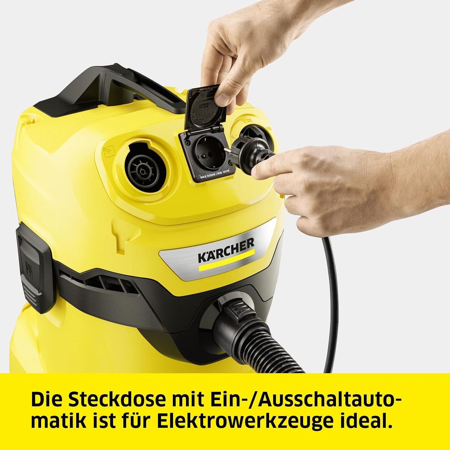 Nass- und Trockensauger WD 4 P V-20/5/22, Kunststoffbehälter mit Gerätesteckdose
