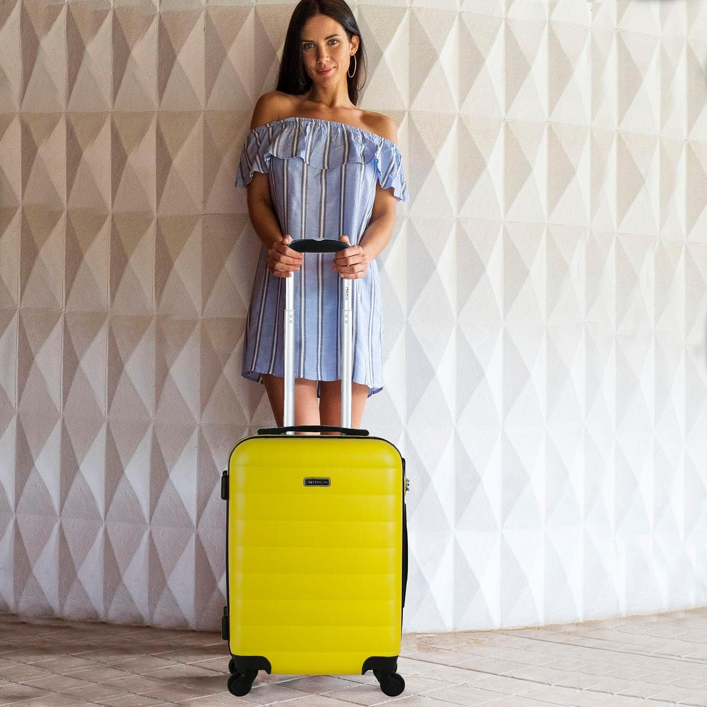 2-teiliges Reisekoffer-Set, Gelb S + M