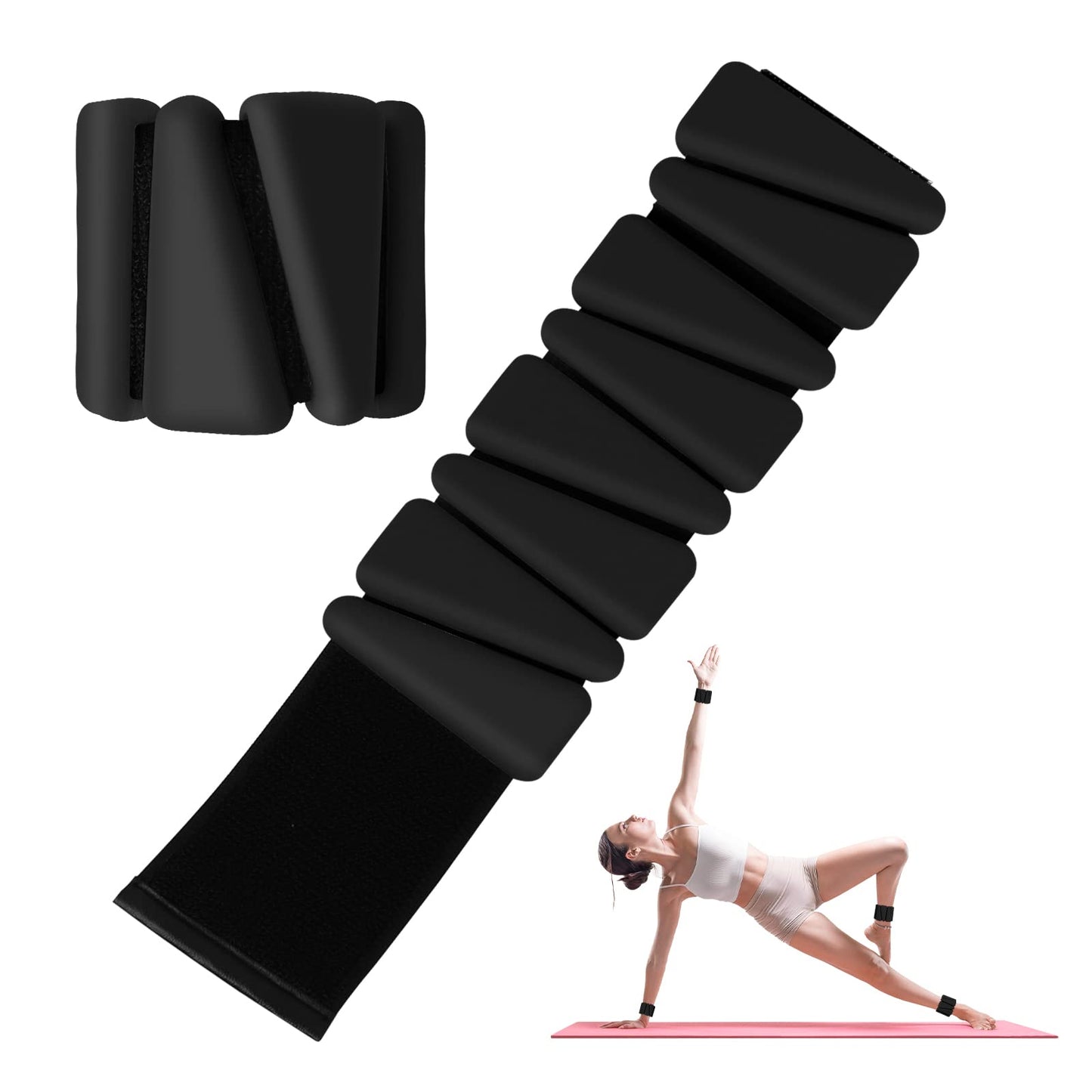 2er-Set Handgelenkgewichte, Schwarz