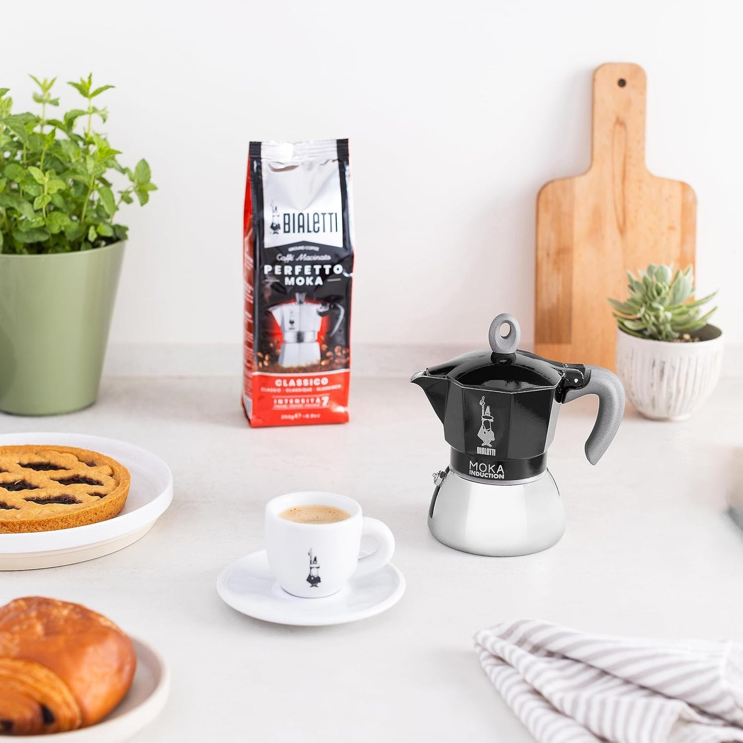 Moka-Kanne für Induktionsherde (6 Tassen), 6 Tassen New Moka Induction Schwarz