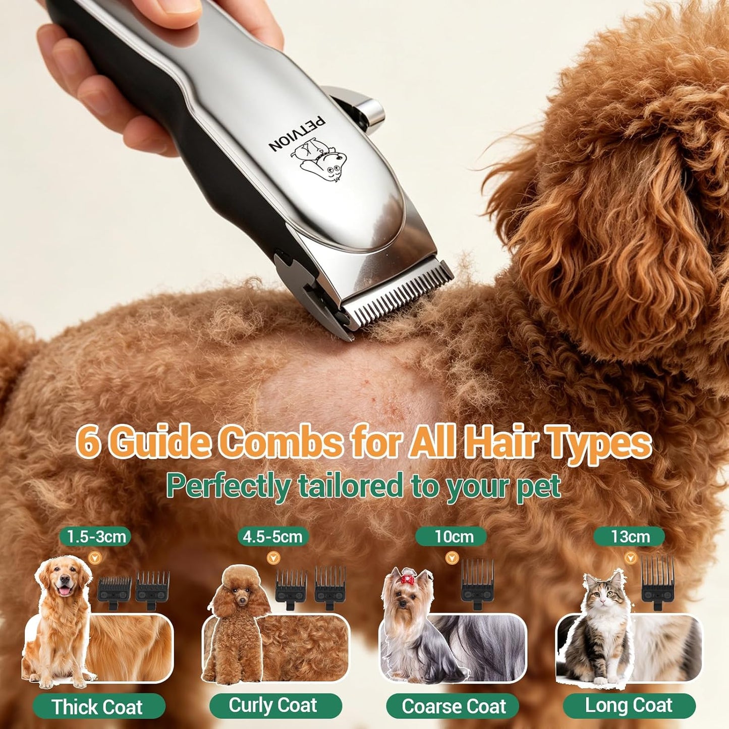 Profi Hundeschermaschine für dickes Fell, leise & kabellos