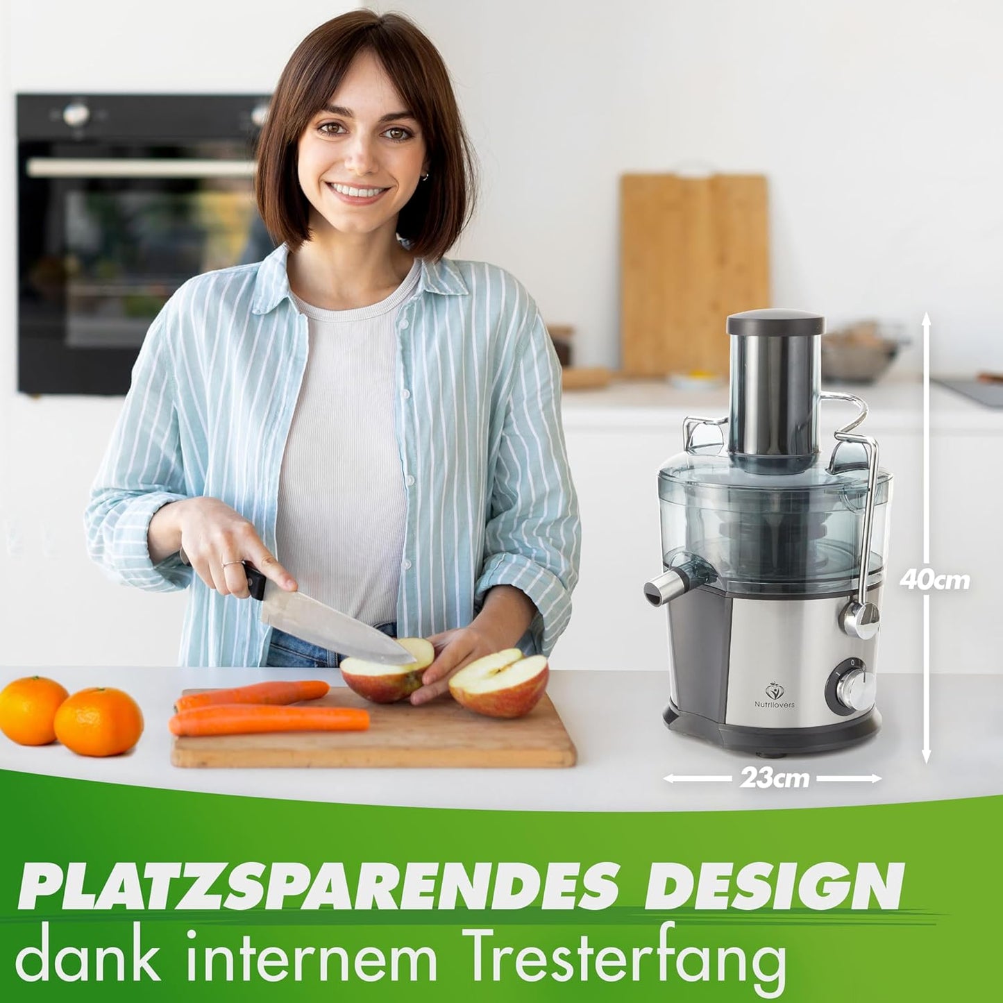 Quick-Juicer, Edelstahl XXL-Einfüllöffnung