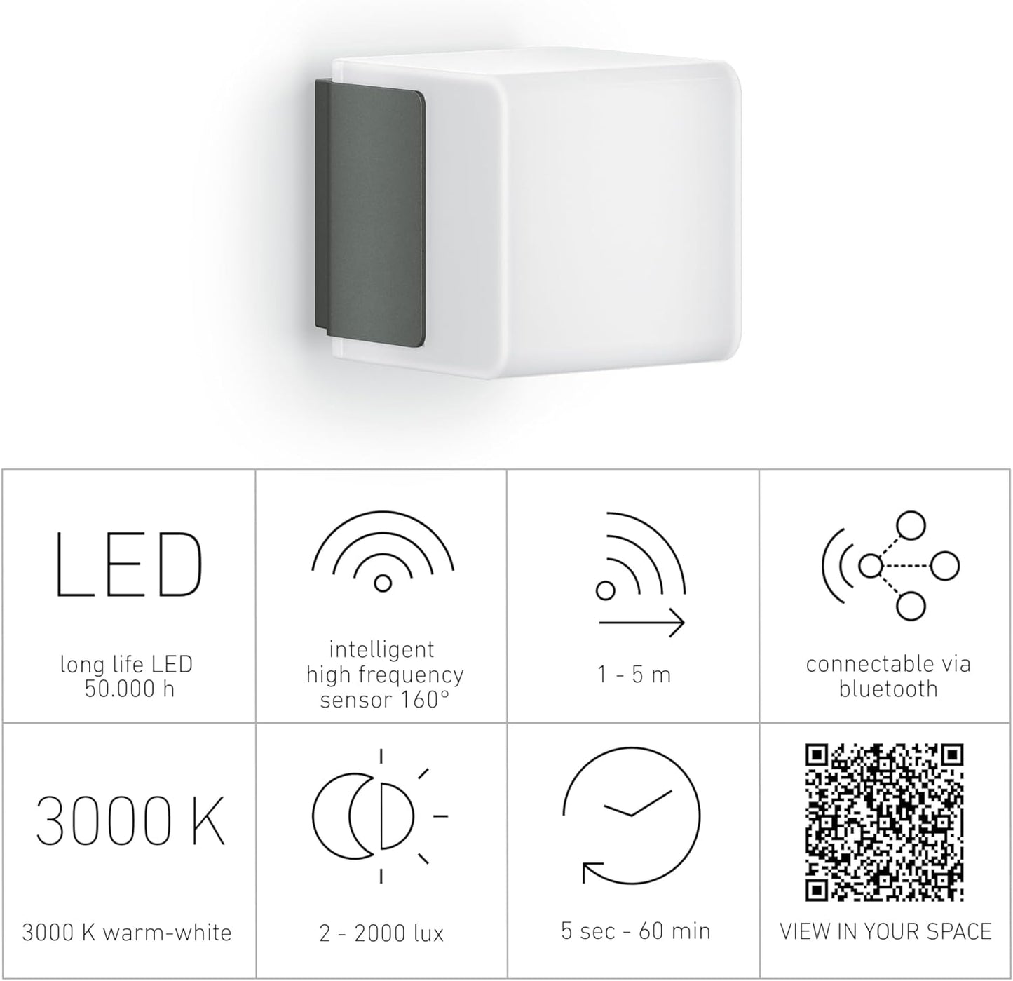 LED Aussenwandleuchte L 835 SC mit Bewegungsmelder, Anthrazit Wandleuchte L 835 Mit Bewegungsmelder