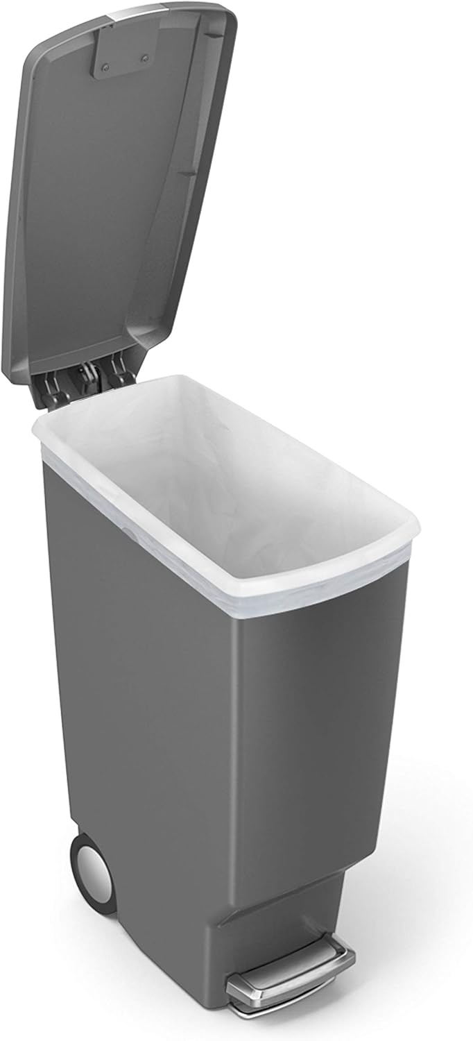 Schmaler Treteimer CW1363, 40 L — Schmaler Treteimer (Mülltrennung) Grau